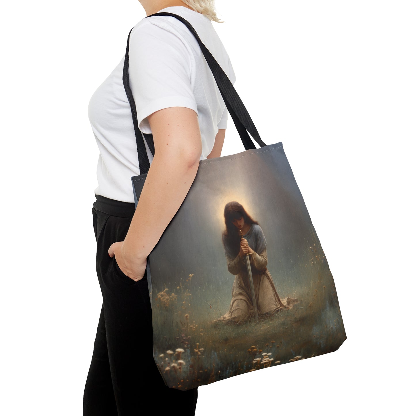 Saint Joan of Arc - Tote Bag - Large Medium Small Faith Art Bag - Bible Study Faith Purse - Double Sided