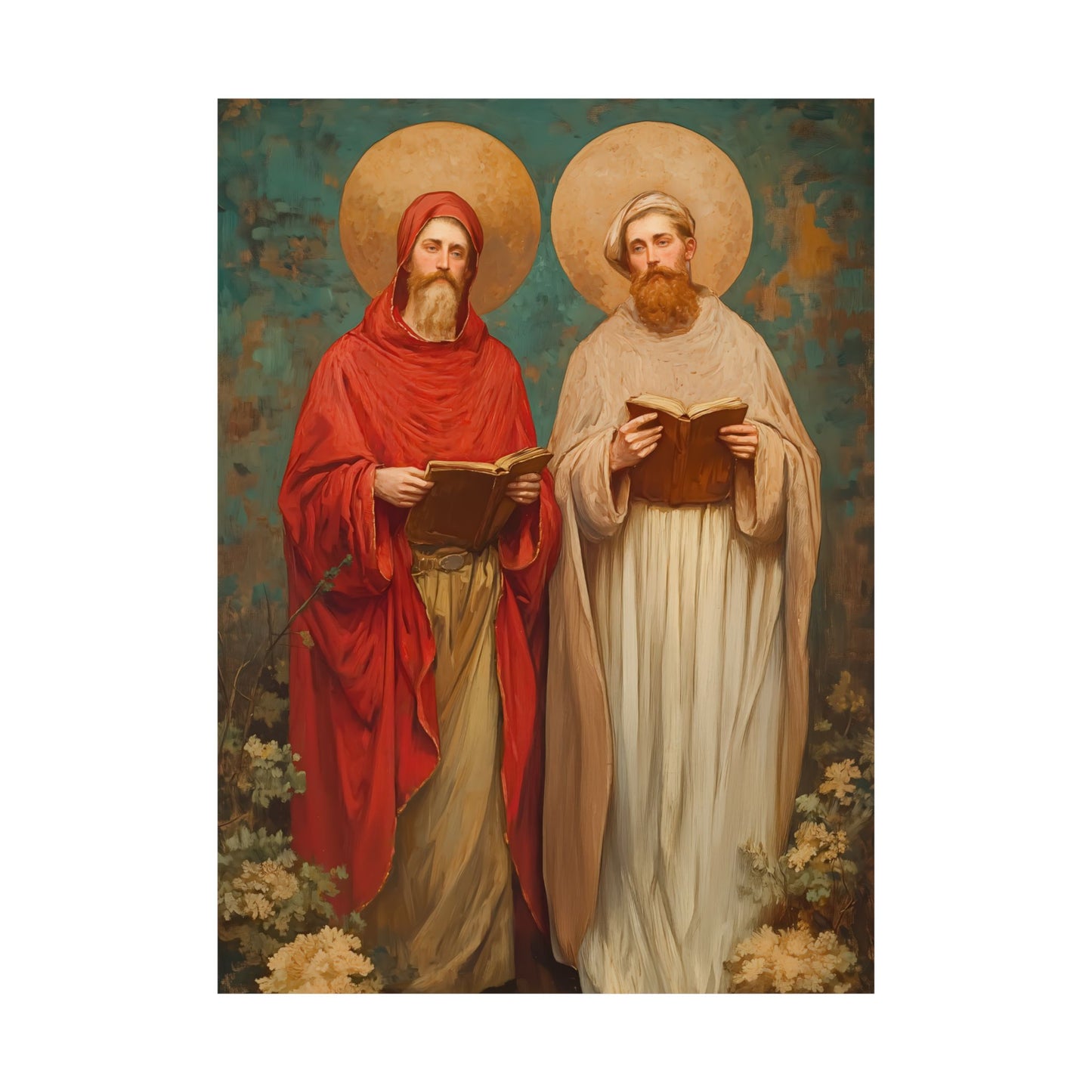 Saints Cosmas and Damian -  Catholic Art - Multiple Sizes - Premium Posters - Catholic Art - Christian Home - Brother Martyr Art - Christian