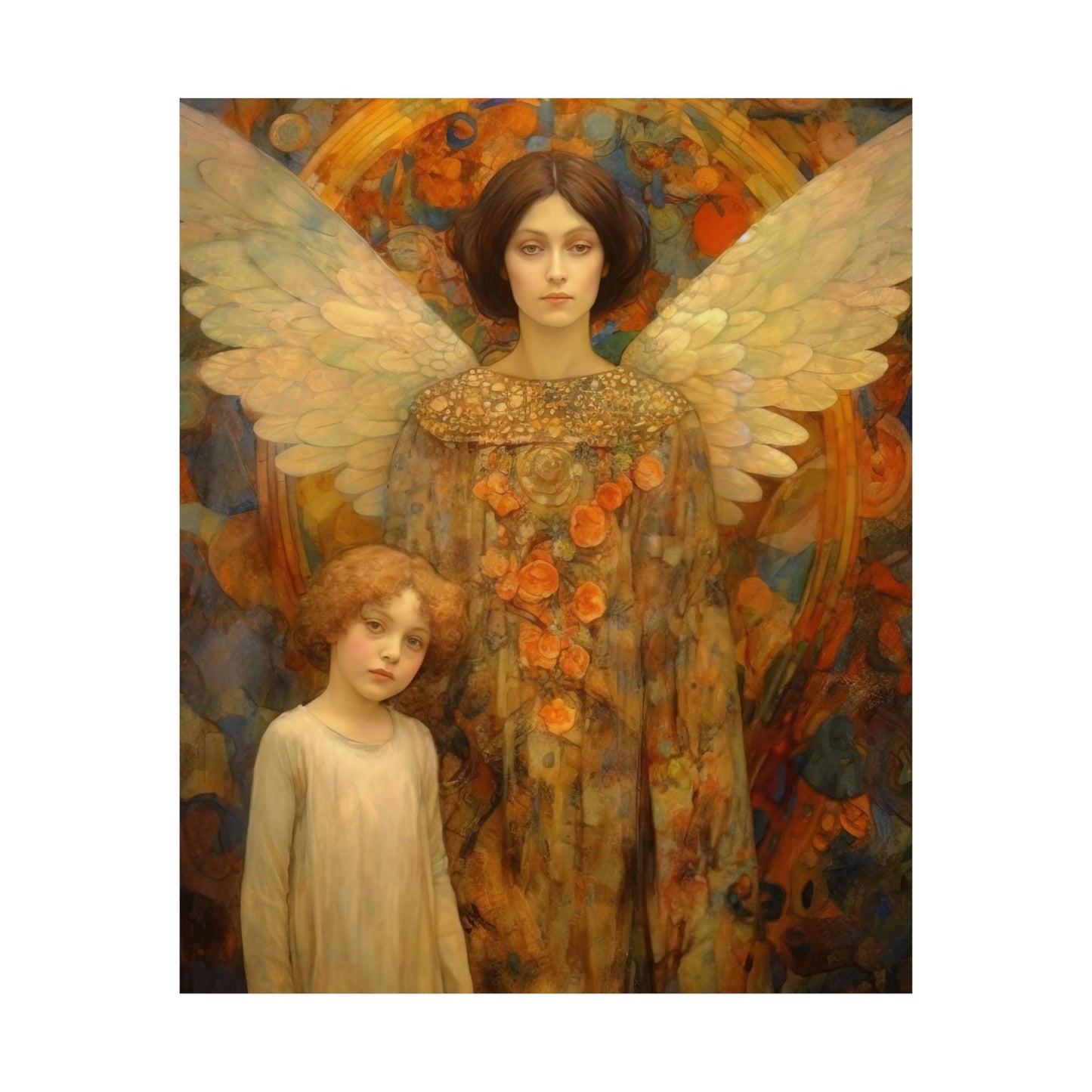 Heaven's Guardians - Sanctified Souls Print - Multiple Sizes - Premium Matte Vertical Poster - Guardian Angel