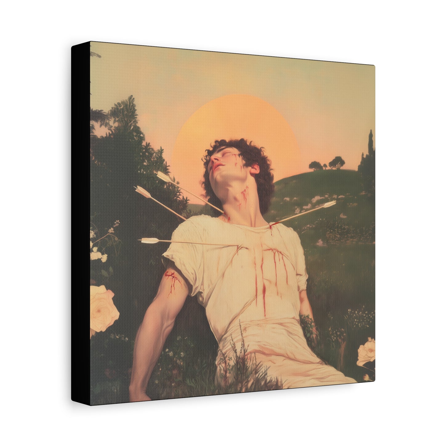 Saint Sebastian -  Museum Wrapped Canvas - Sanctified Souls Print - Religious Art for your Home - Catholic Patron Saint Art