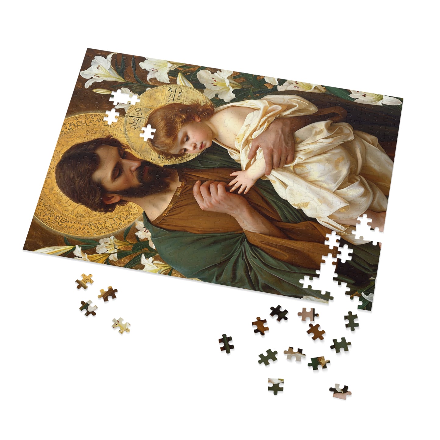 Saint Joseph and the Christ Child - Puzzle and Keepsake Tin - Religious Jigsaw Puzzle (30, 110, 252, 500,1000-Piece) - Religious Puzzle