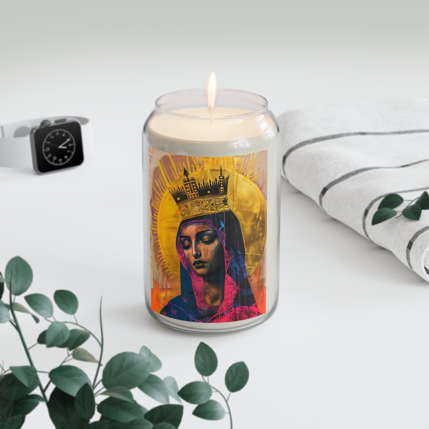 Mother Mary - Queen of the Universe  - Scented Prayer Candle, 13.75oz -  Candle - Catholic Art - prayer room Scented Candle - Religious