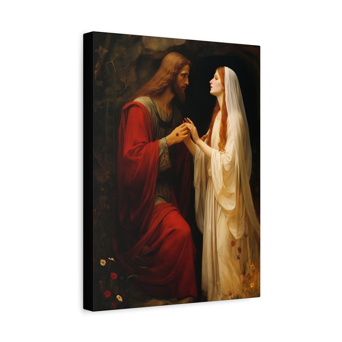 Revelation of Redemption Mary Magdalene and the Risen Christ - Gallery Wrapped Canvas - Sanctified Souls Print - Religious Art for your Home