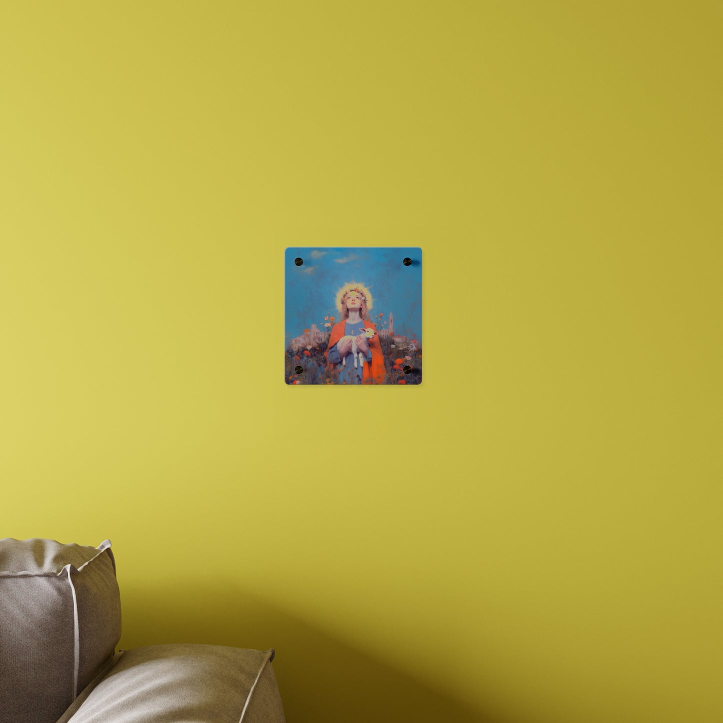 Saint Agnes of Rome Wall Art Panel - Ready to Hang Acrylic Print - Catholic Saint Art - Patron Saint Print - No Frame needed
