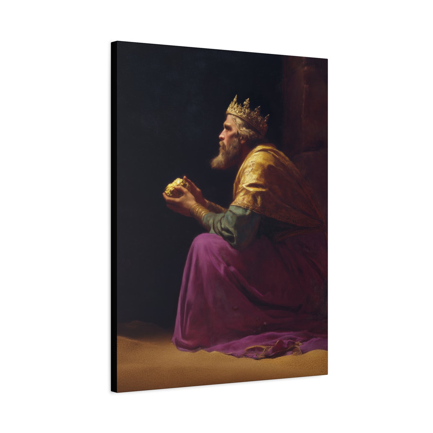 Melchior and the Gift Fit for a King - 3 Wise Men - Gallery Wrapped Canvas - Print - Religious Art for your Home - Catholic