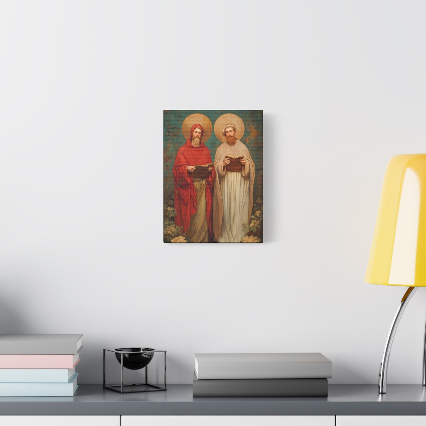 Saints Cosmas and Damian - Multiple Sizes - Catholic Home art - Museum Wrapped Canvas - Sanctified Souls Print - Catholic Martyr Art