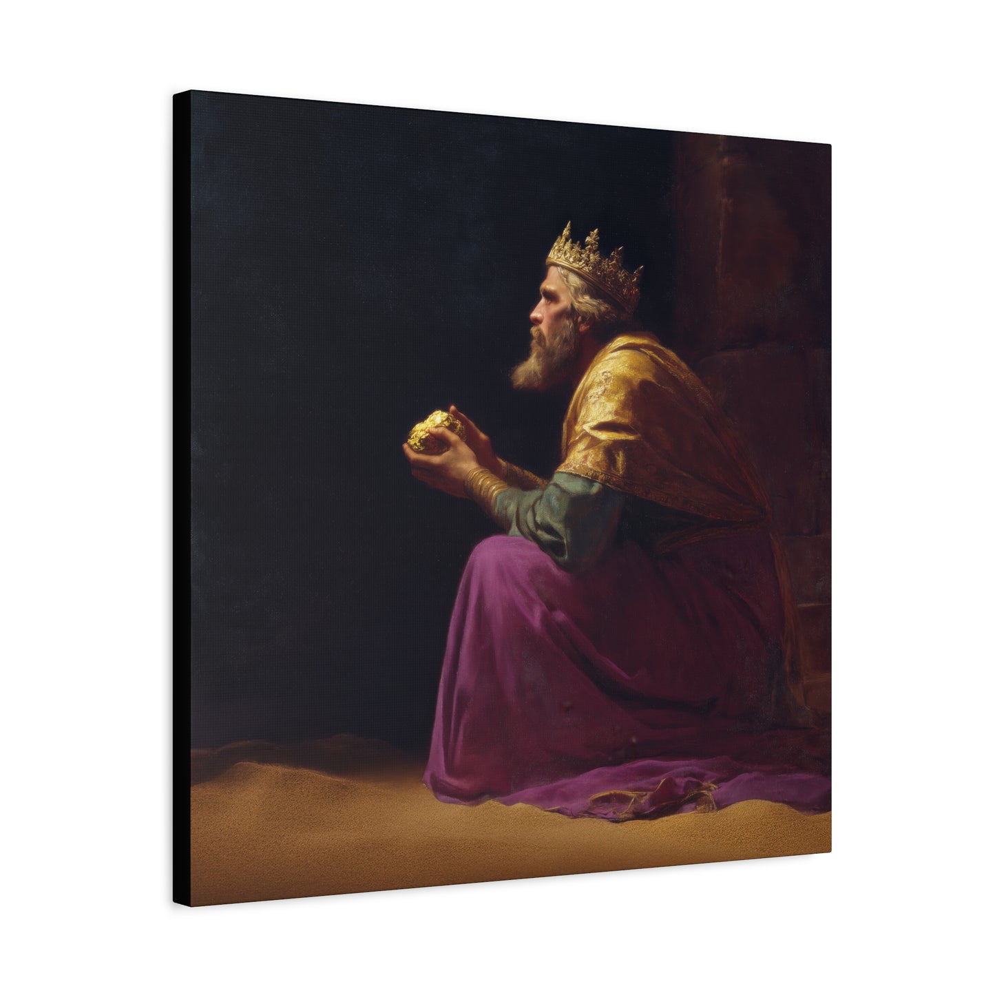 Melchior and the Gift Fit for a King - 3 Wise Men - Gallery Wrapped Canvas - Print - Religious Art for your Home - Catholic