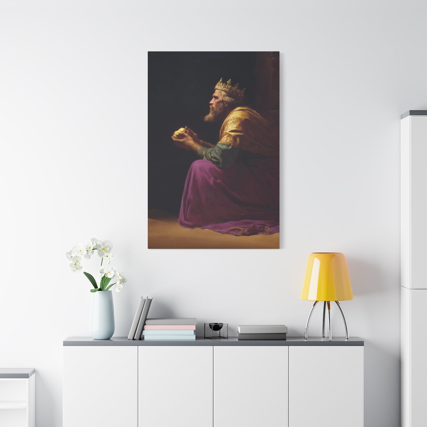 Melchior and the Gift Fit for a King - 3 Wise Men - Gallery Wrapped Canvas - Print - Religious Art for your Home - Catholic