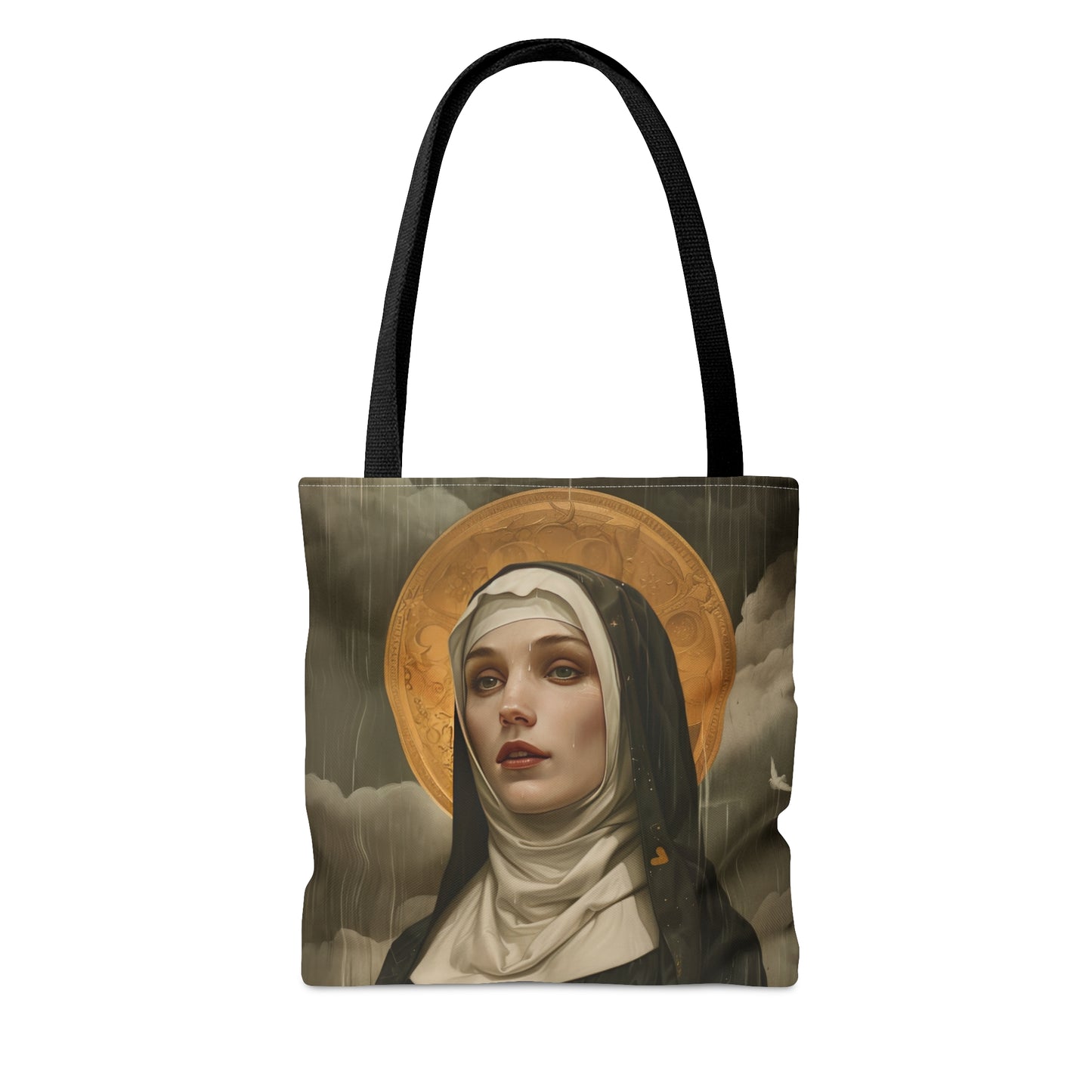 Saint Scholastica Tote Bag - Purse - Three sizes - Large Medium Small Faith Art Bag - Catholic faith carry-all purse - Double Sided