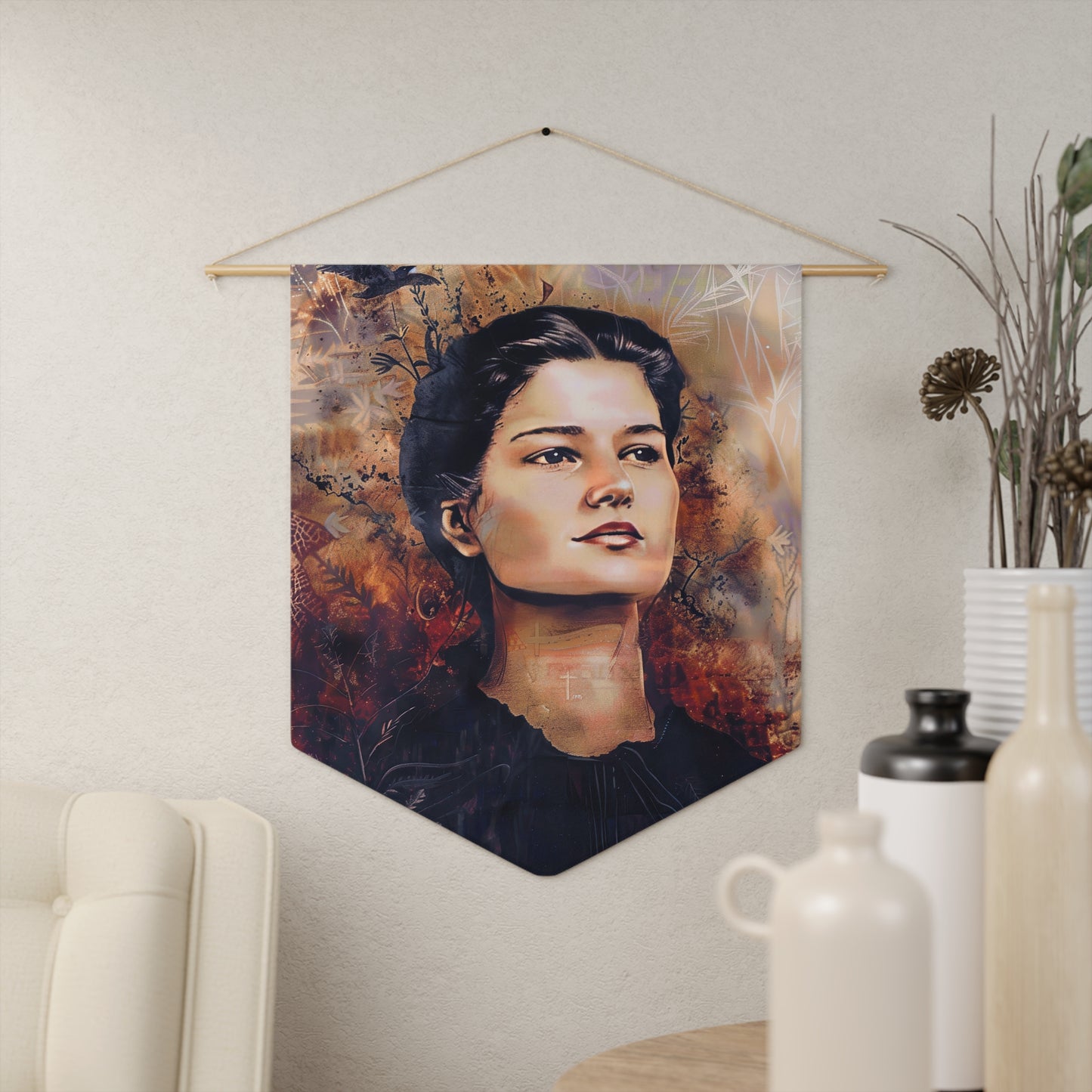Blessed Pierina Morosini Pennant / Banner / Wall Hanging - Prayer room art - 18" x 21" - Catholic prayer Religious Christian Gift