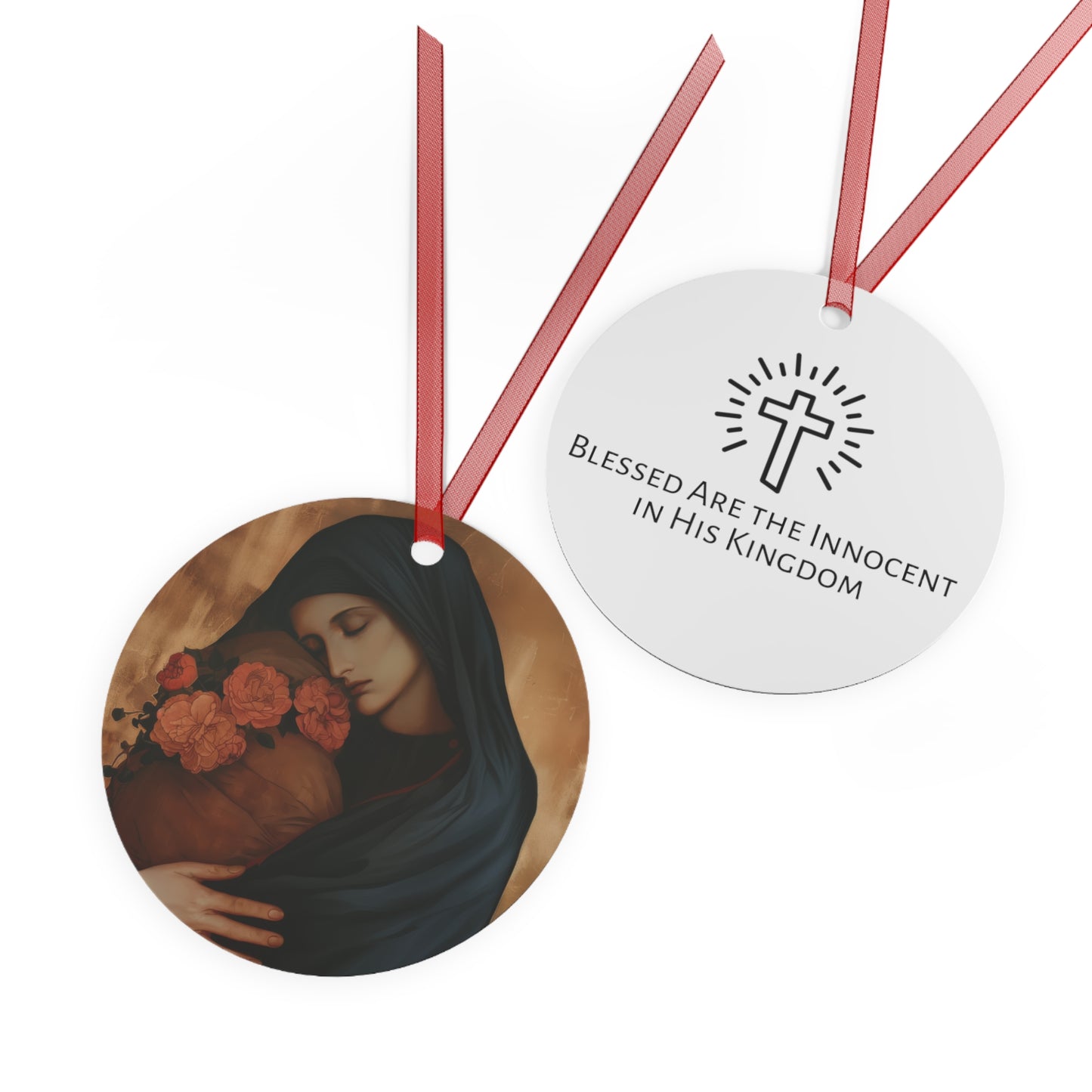 Blessed Are the Innocent in His Kingdom - The Feast of the Holy Innocents Metal Ornament - Religious Holiday Christmas Keepsake - Catholic
