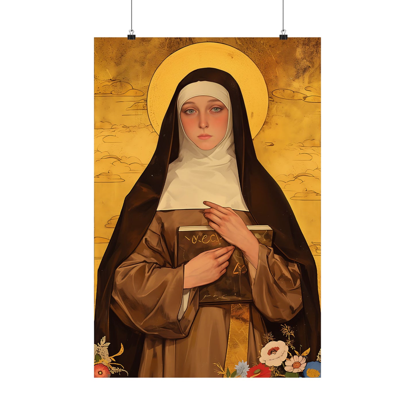 Saint Catherine of Bologna Poster Print - Sanctified Souls Print - Multiple Sizes - Premium Posters - Catholic Art for your home