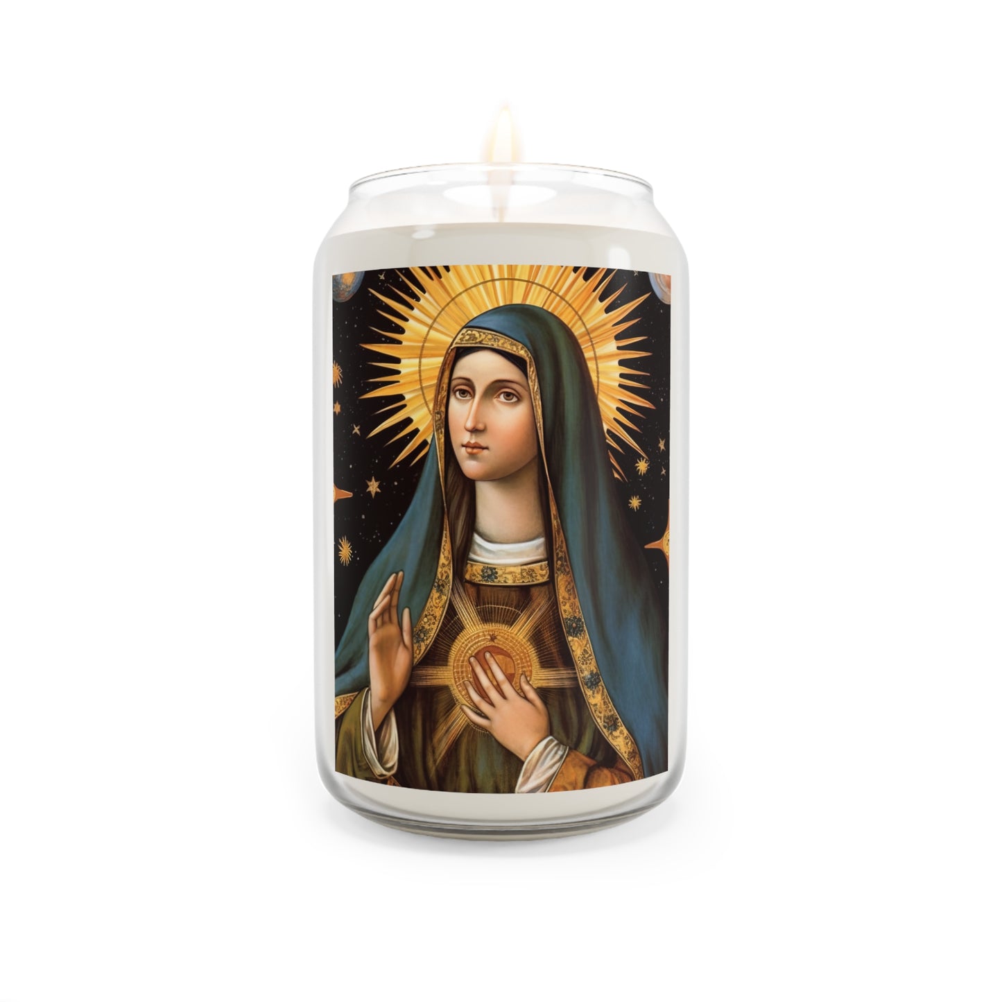 Saint Clare of Assisi - Scented Prayer Candle, 13.75oz - Tall Size - Religious Prayer Candle - Catholic Art - Religious Gift