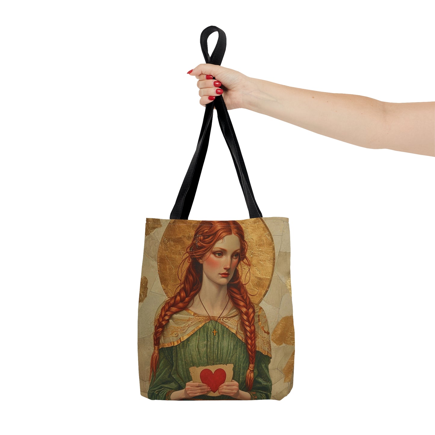 Saint Dwynwen Tote Bag - Three sizes - Large Medium Small Faith Art Bag - Catholic purse - Double Sided - Patron Saint Art