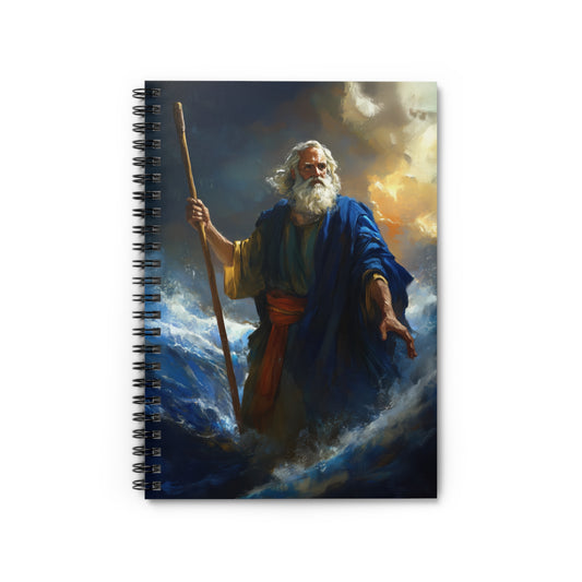 Moses Before the Trembling Sea - Sanctified Souls Art - Religious Based Notebook - Spiral Notebook