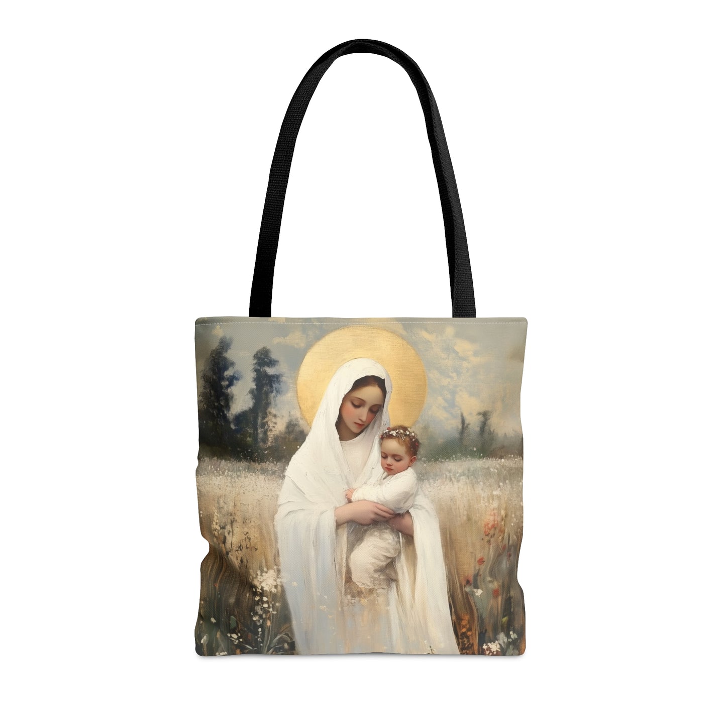 Our Lady of the Prairie - Tote Bag - Large Medium Small Faith Art Bag - Bible Study Faith Purse - Double Sided