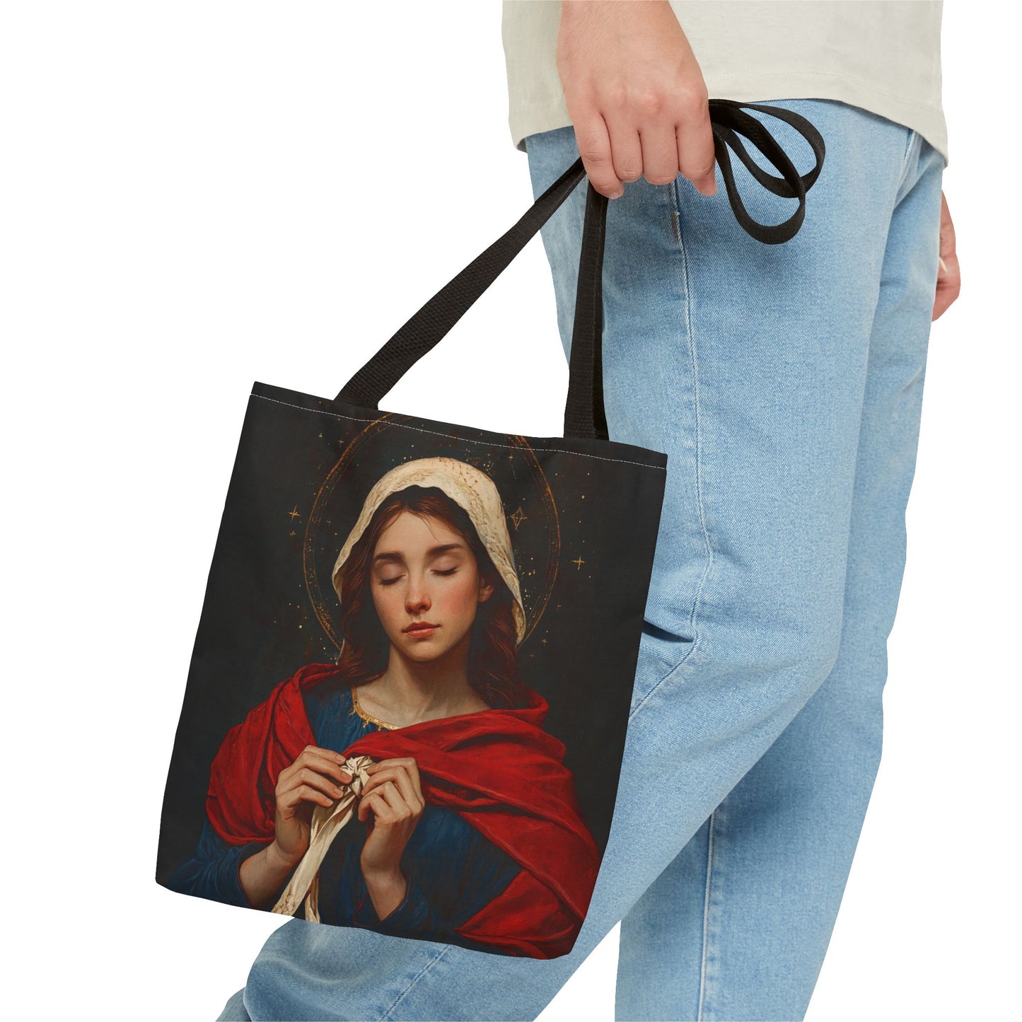 Mary Undoer of Knots - Mother Mary  - Untier of Knots - Marian Art - Tote Bag - Large Medium Small Faith Art Bag - Tote Purse