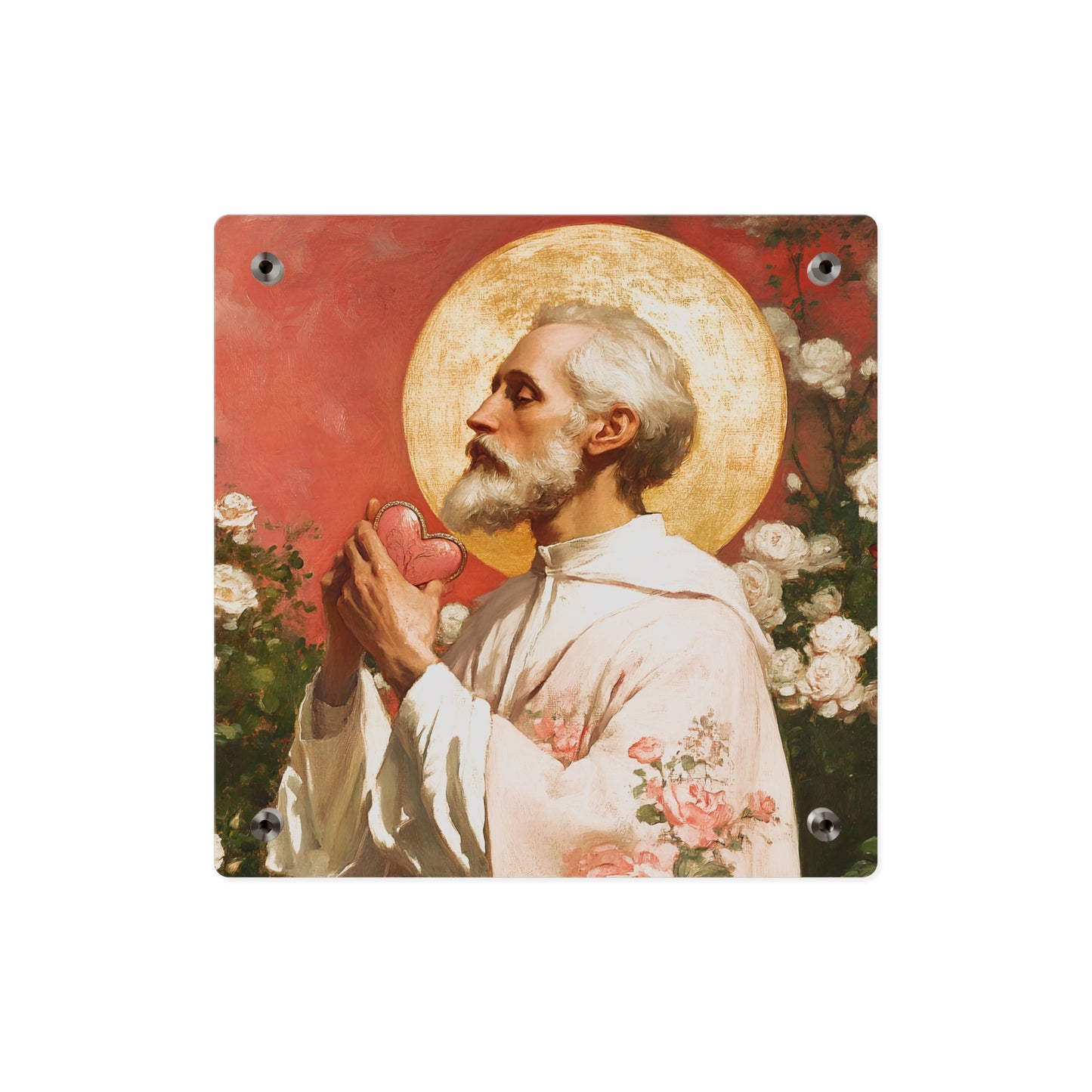 Saint Valentine Wall Art Panel - Ready to Hang Acrylic Print - Catholic Saint Art - Patron Saint Print - Catholic Saint Wall Art