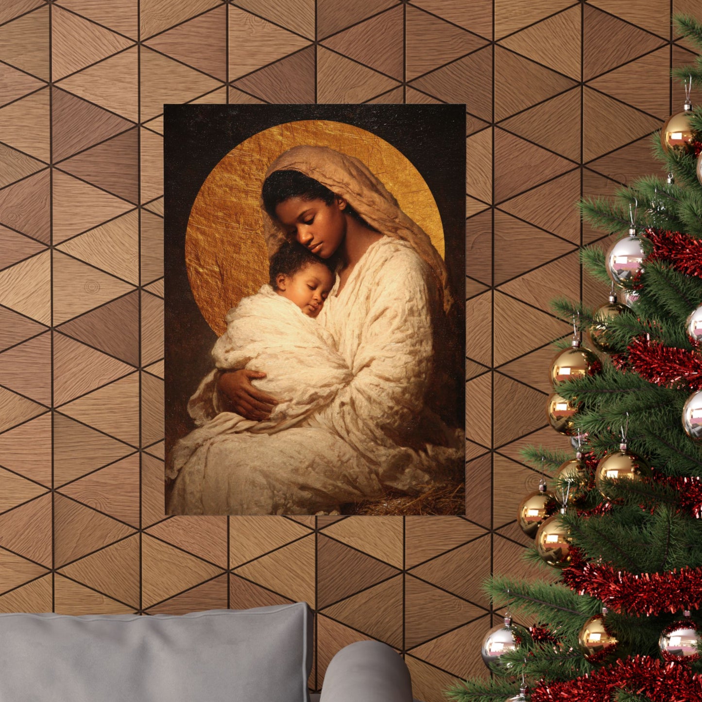 Our Lady of the Manger - Mother Mary and the Christ Child - Sanctified Souls Print - Multiple Sizes - Premium Matte Vertical Posters