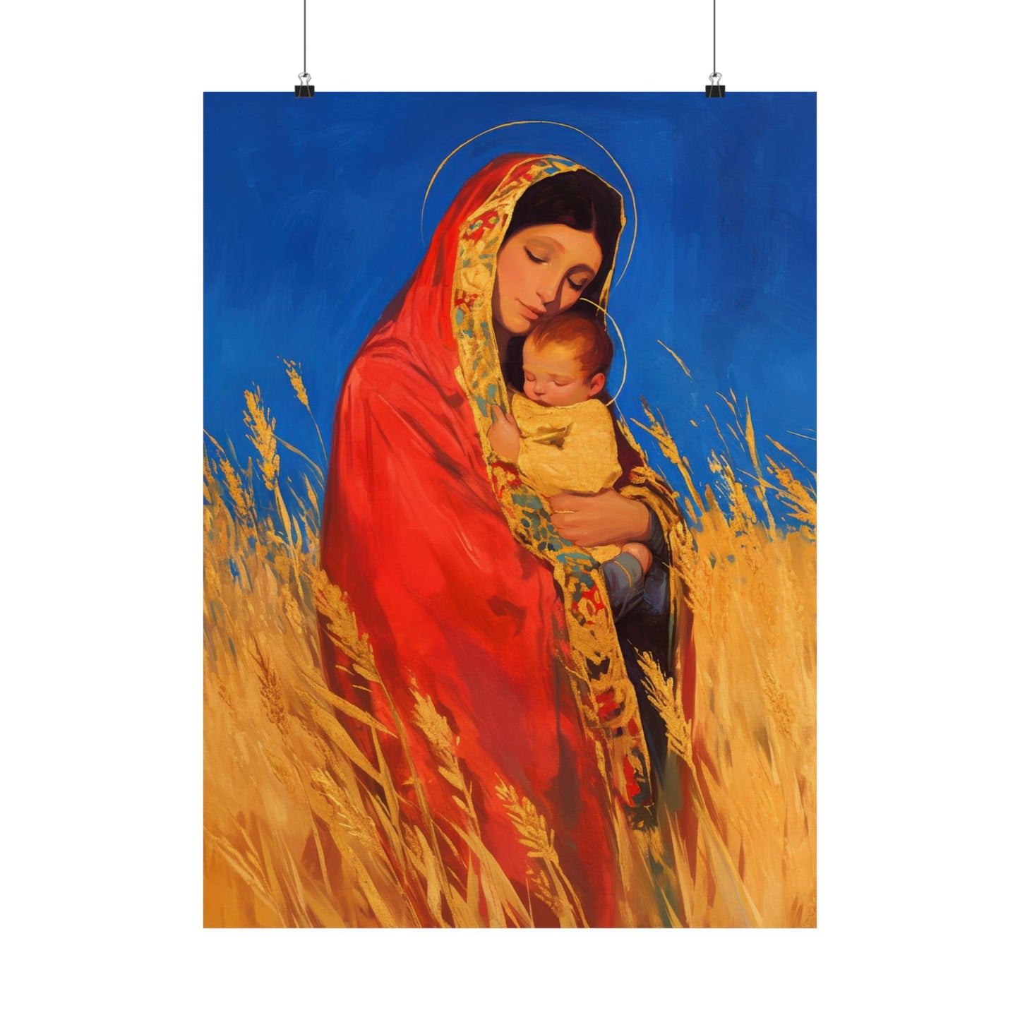 Our Lady of the Harvest - Sanctified Souls Print - Multiple Sizes - Premium Posters - Catholic Art - Christian Home