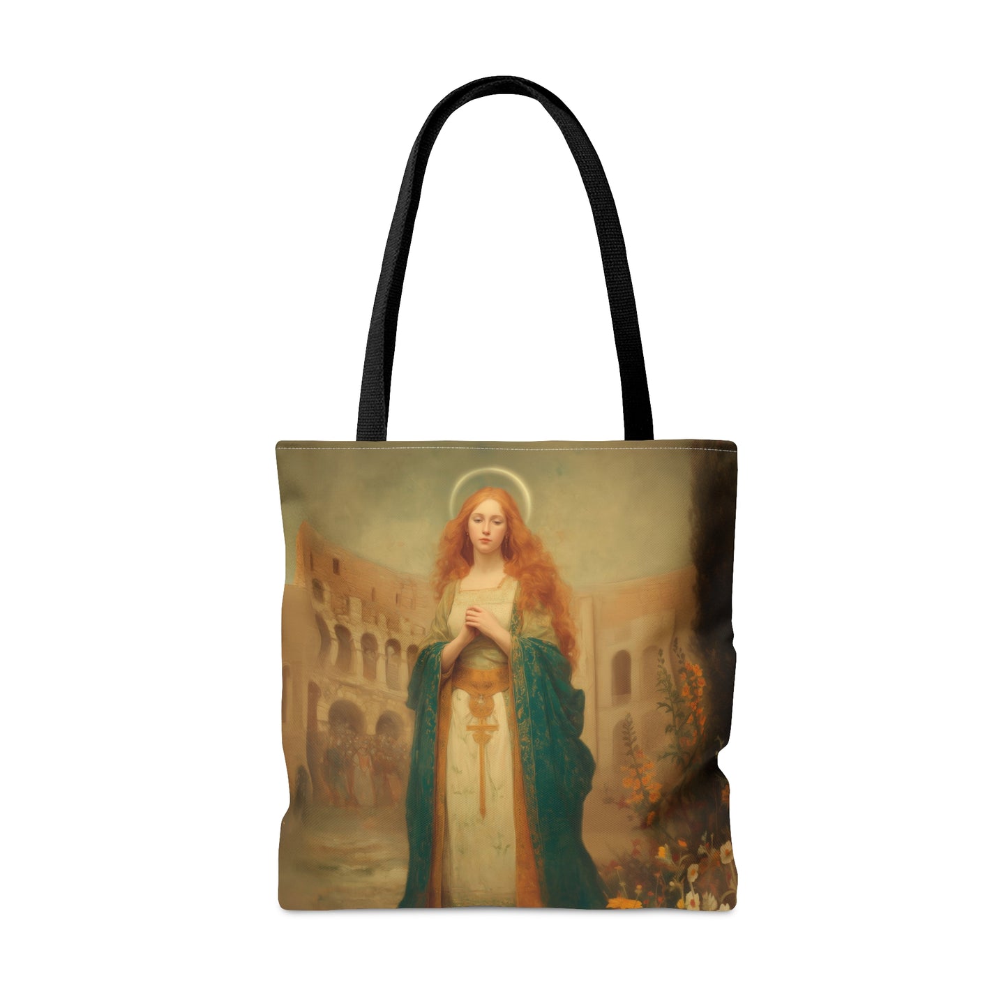 Saint Justina - Tote Bag - Large Medium Small Faith Art Bag - Bible Study Faith Purse - Double Sided Prayer Tote