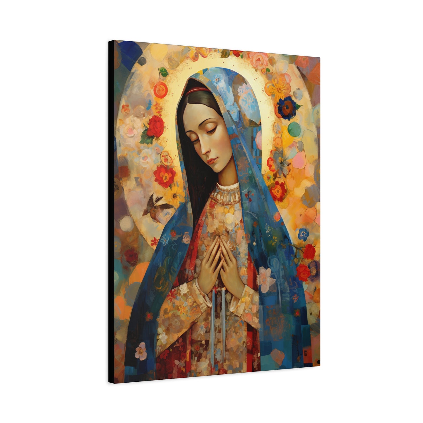 Mary's Silent Blessing - Museum Wrapped Canvas - Sanctified Souls Print - Religious Art for your Home - The Virgin Mary