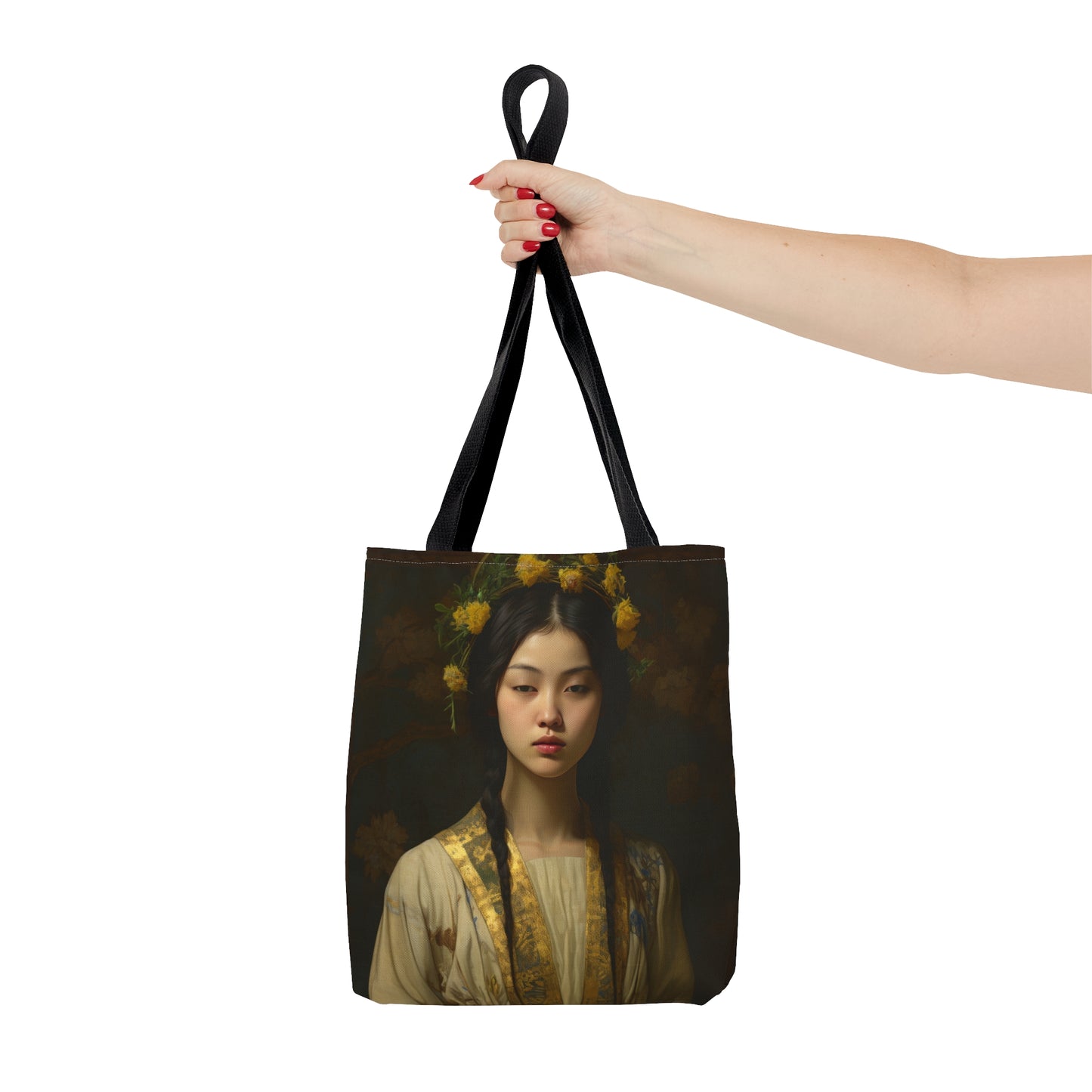 Saint Agatha Lin Tote Bag - Purse - Three sizes - Large Medium Small Faith Art Bag - Catholic faith inspired carry-all purse - Double Sided