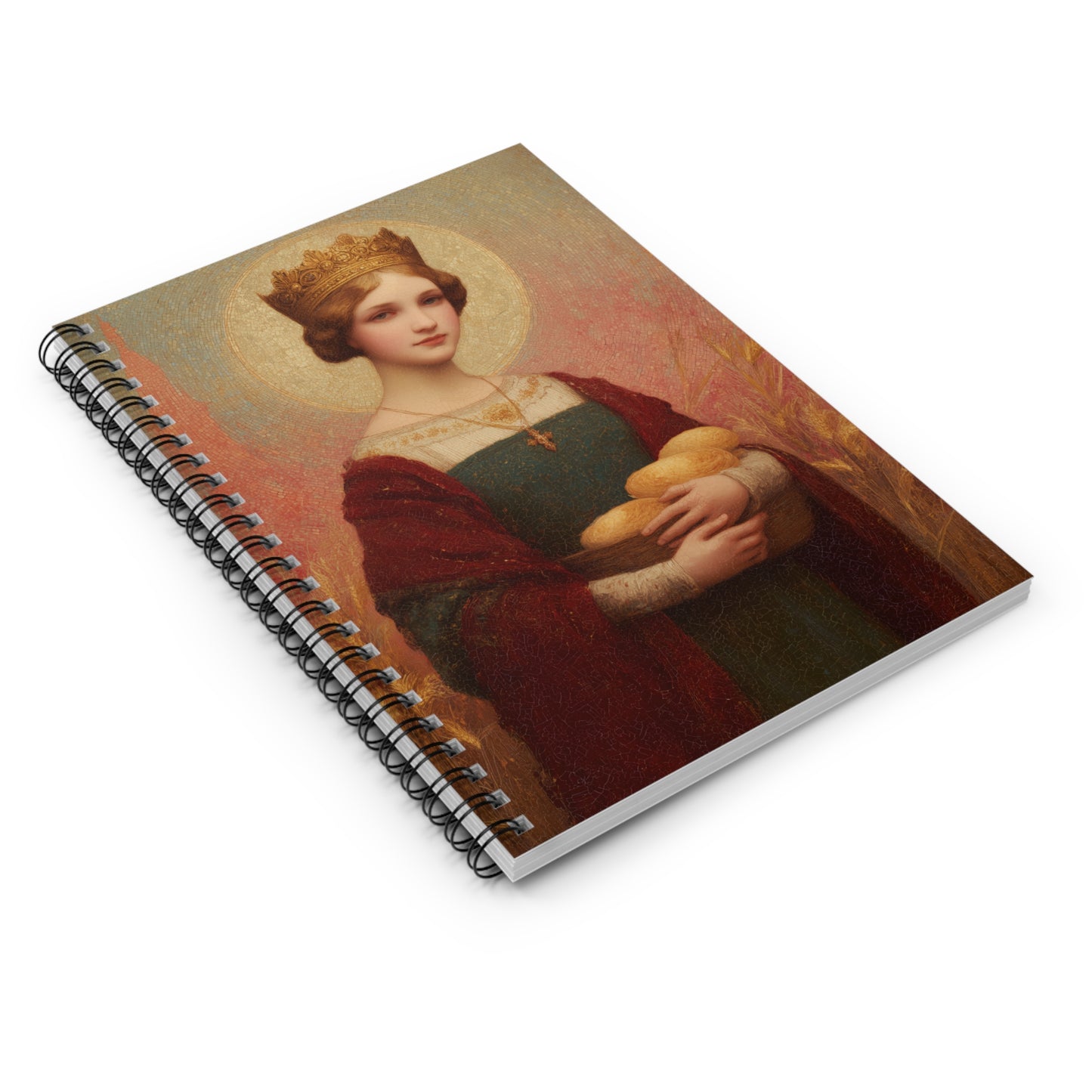 Saint Elizabeth of Hungary - Sanctified Souls Art - Religious Based Notebook - Spiral Notebook - Ruled Line - Prayer Journal - Devotional