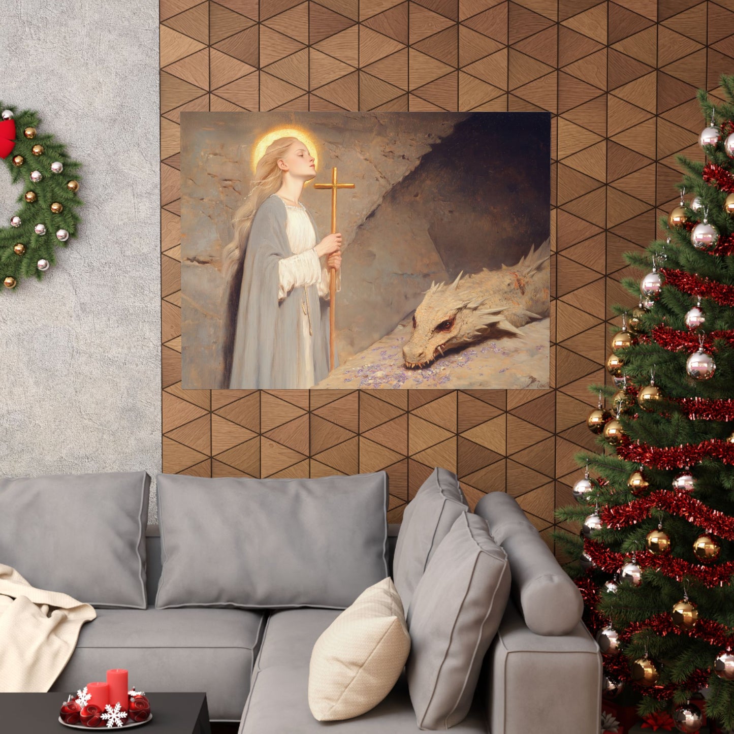 Saint Margaret of Antioch - Sanctified Souls Print - Multiple Sizes - Premium Posters - Catholic Art - Christian Home Decor Artwork