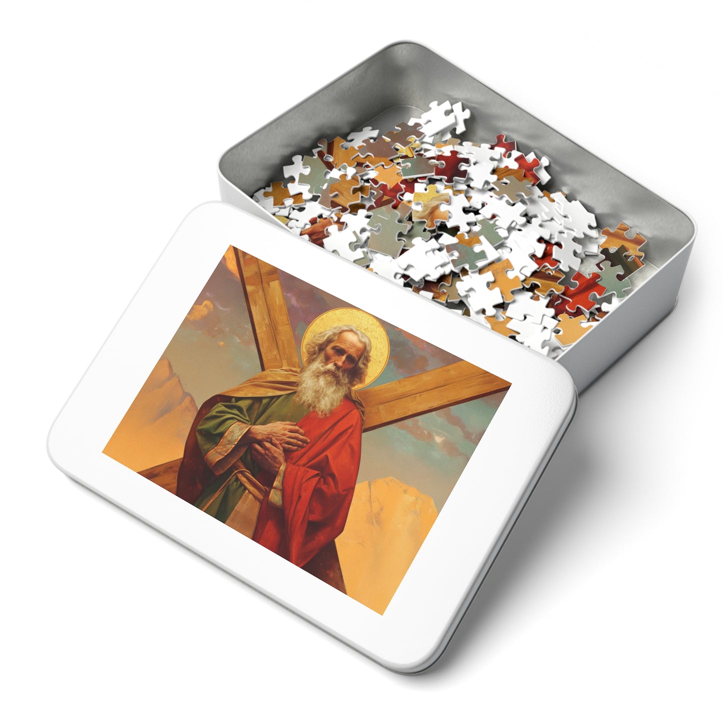 Saint Andrew the Apostle - - Puzzle and Keepsake Tin - Religious Jigsaw Puzzle (30, 110, 252, 500,1000-Piece) - Religious Puzzle