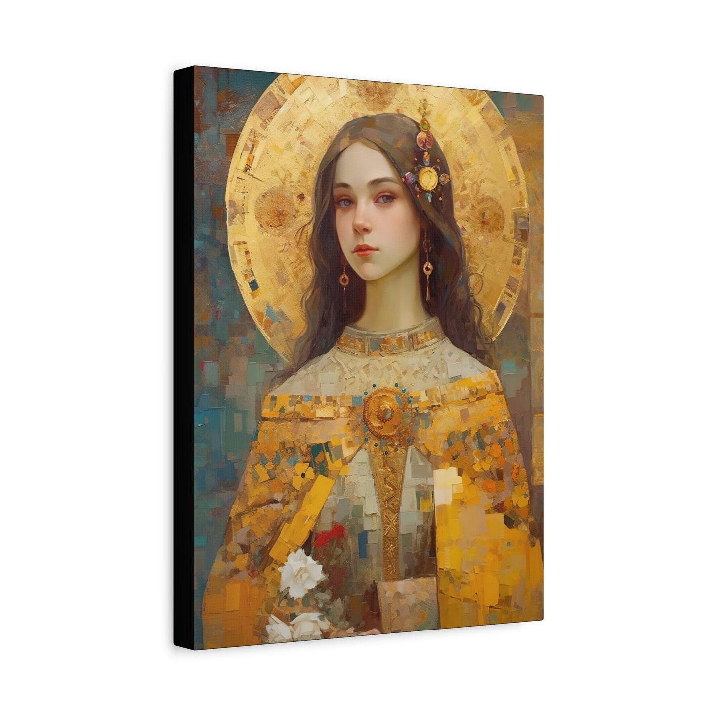 Saint Dymphna - Museum Wrapped Canvas - Sanctified Souls Print - Religious Art for your Home