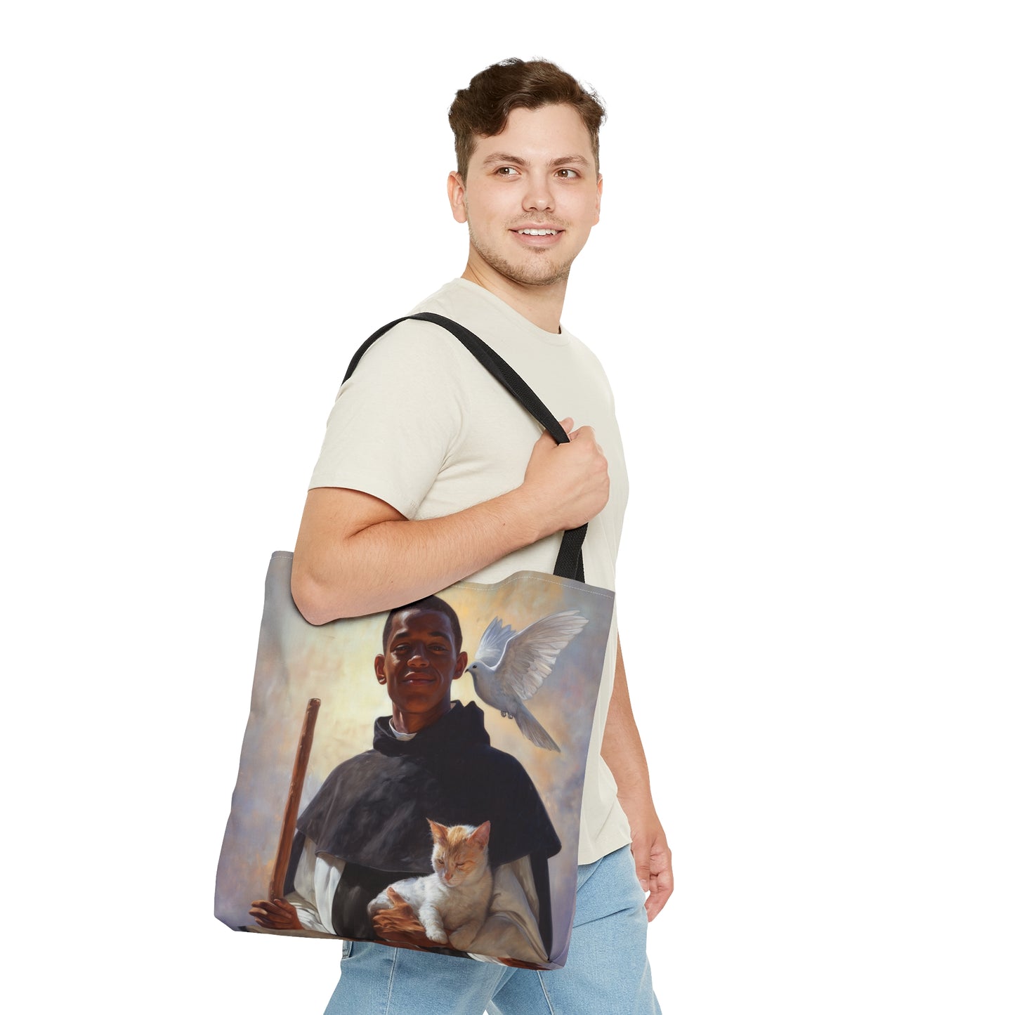 Saint Martin de Porres - Tote Bag - Large Medium Small Faith Art Bag - Catholic Faith Purse