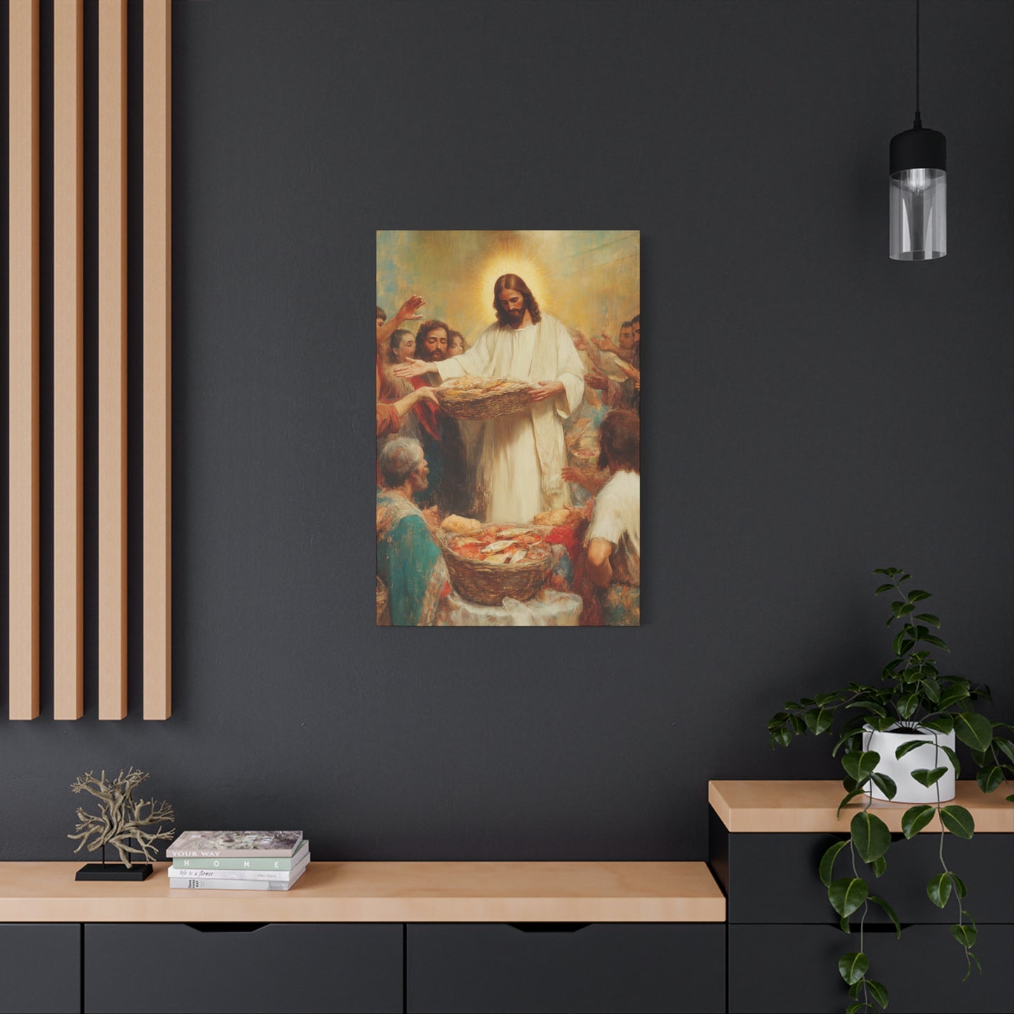 The Quiet Multiplication of Love : Loaves and Fishes - Gallery Wrapped Canvas - Print - Religious Art for your Home - Catholic Art