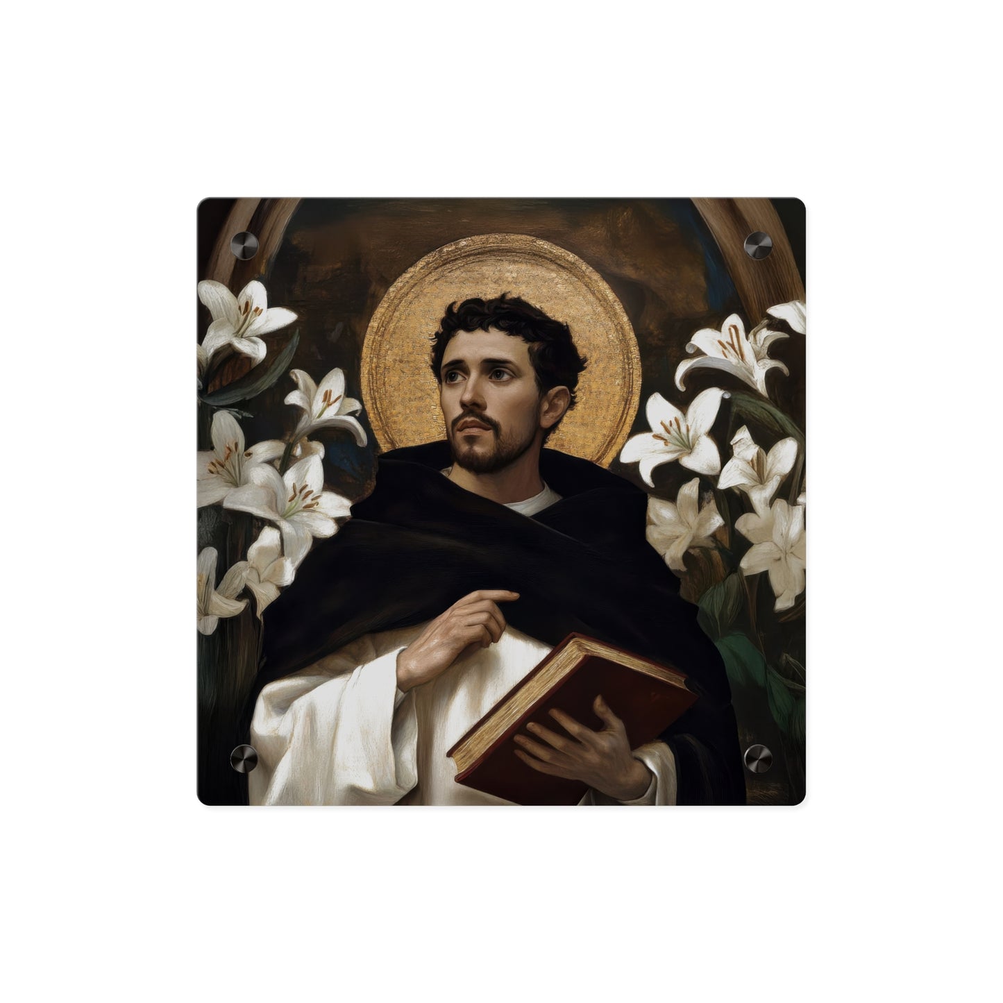 Saint Dominic Wall Art Panel - Ready to Hang Acrylic Print - Catholic Saint Art - Patron Saint Print - No Frame needed