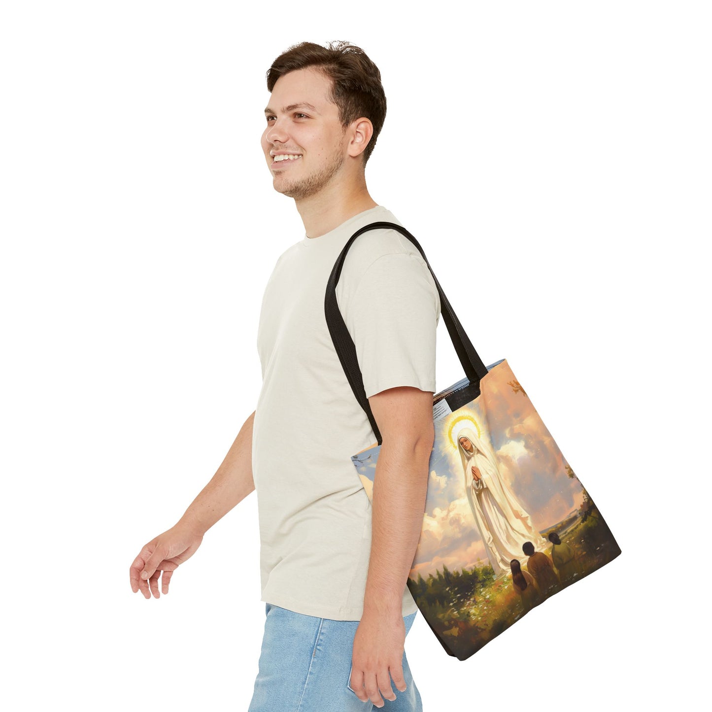 Our Lady of Fátima Tote Bag - Large Medium Small Faith Art Bag - Catholic Faith Purse - Religious Carry All Reusable Tote Bag