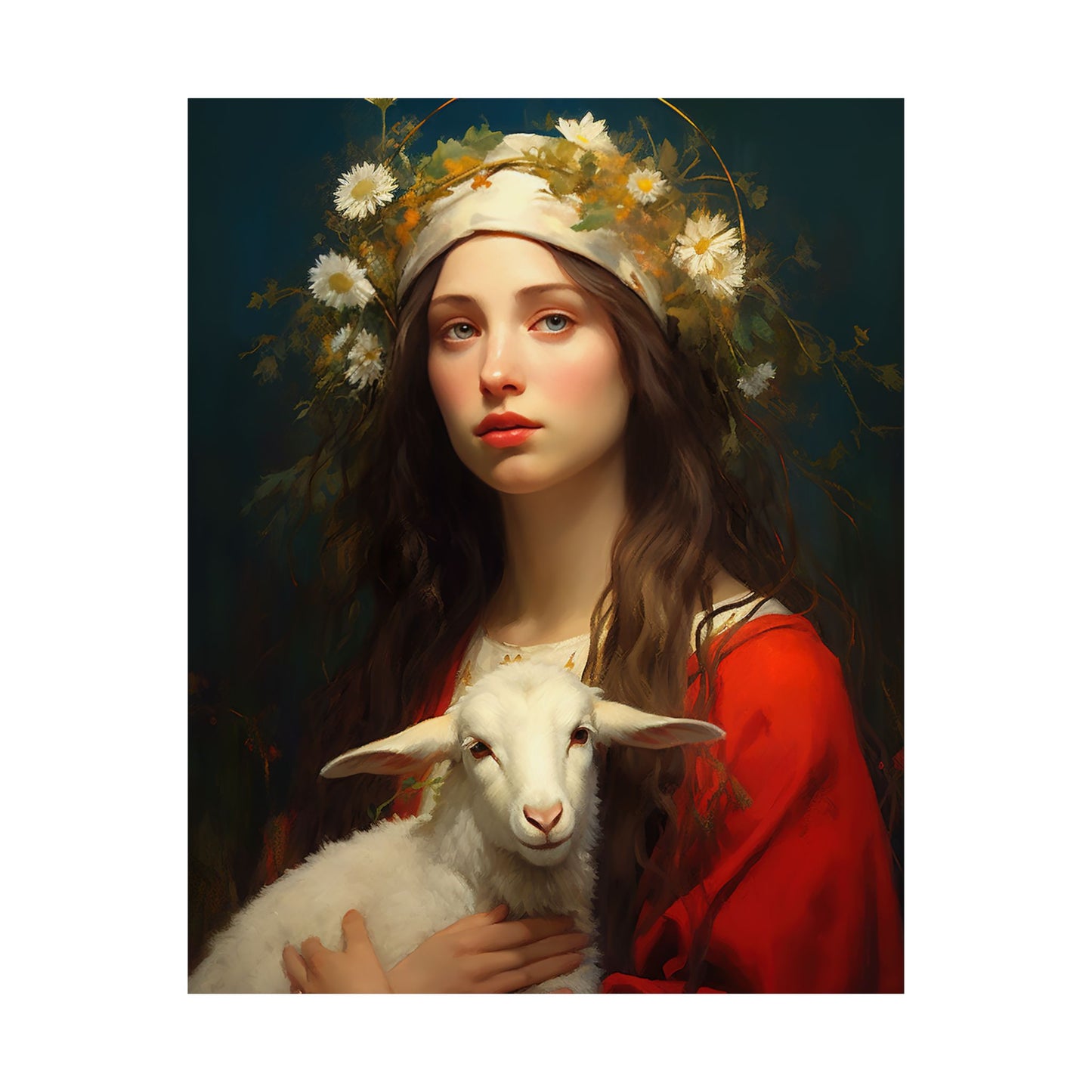 Saint Agnes of Rome Print - Sanctified Souls Print - Multiple Sizes - Premium Matte Vertical Posters