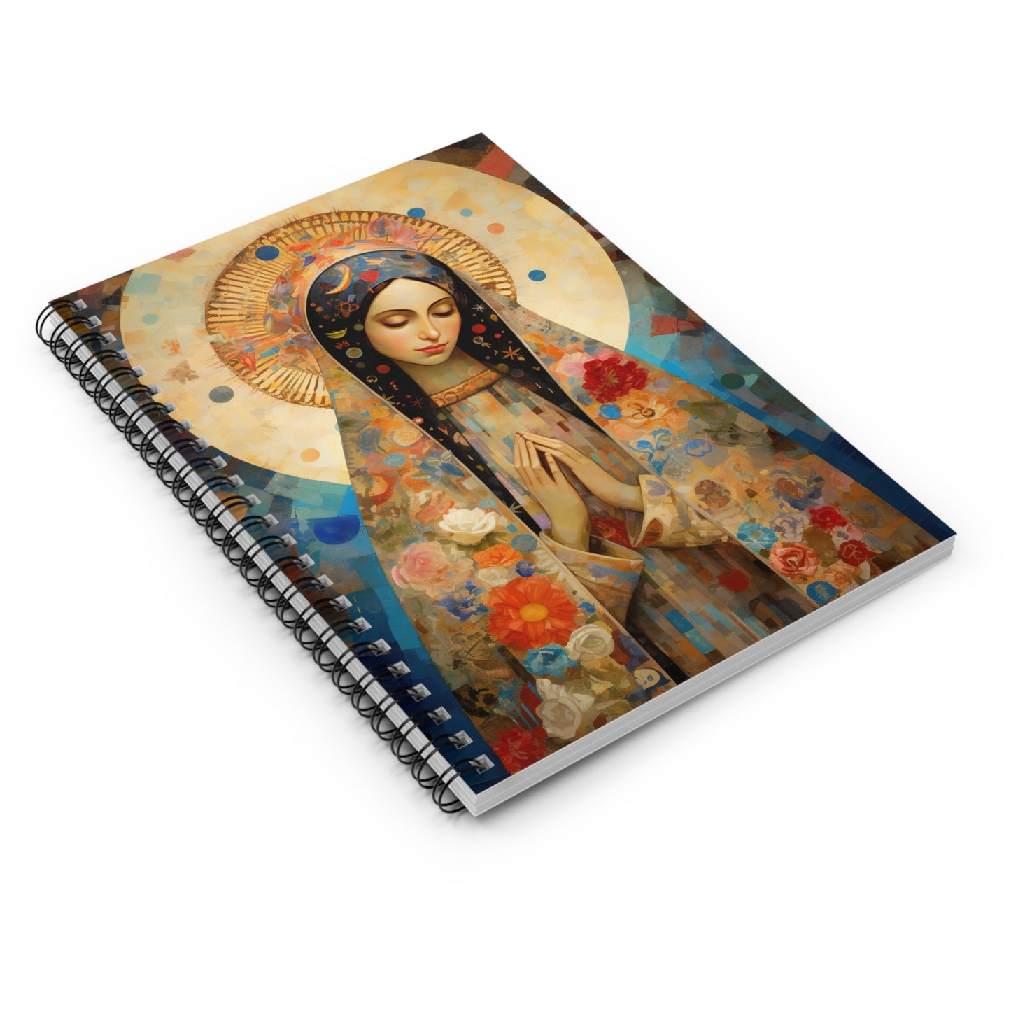 Lady of Guadalupe Icon of Love Journal - Sanctified Souls Art - Religious Based Notebook - Spiral Notebook - Ruled Line