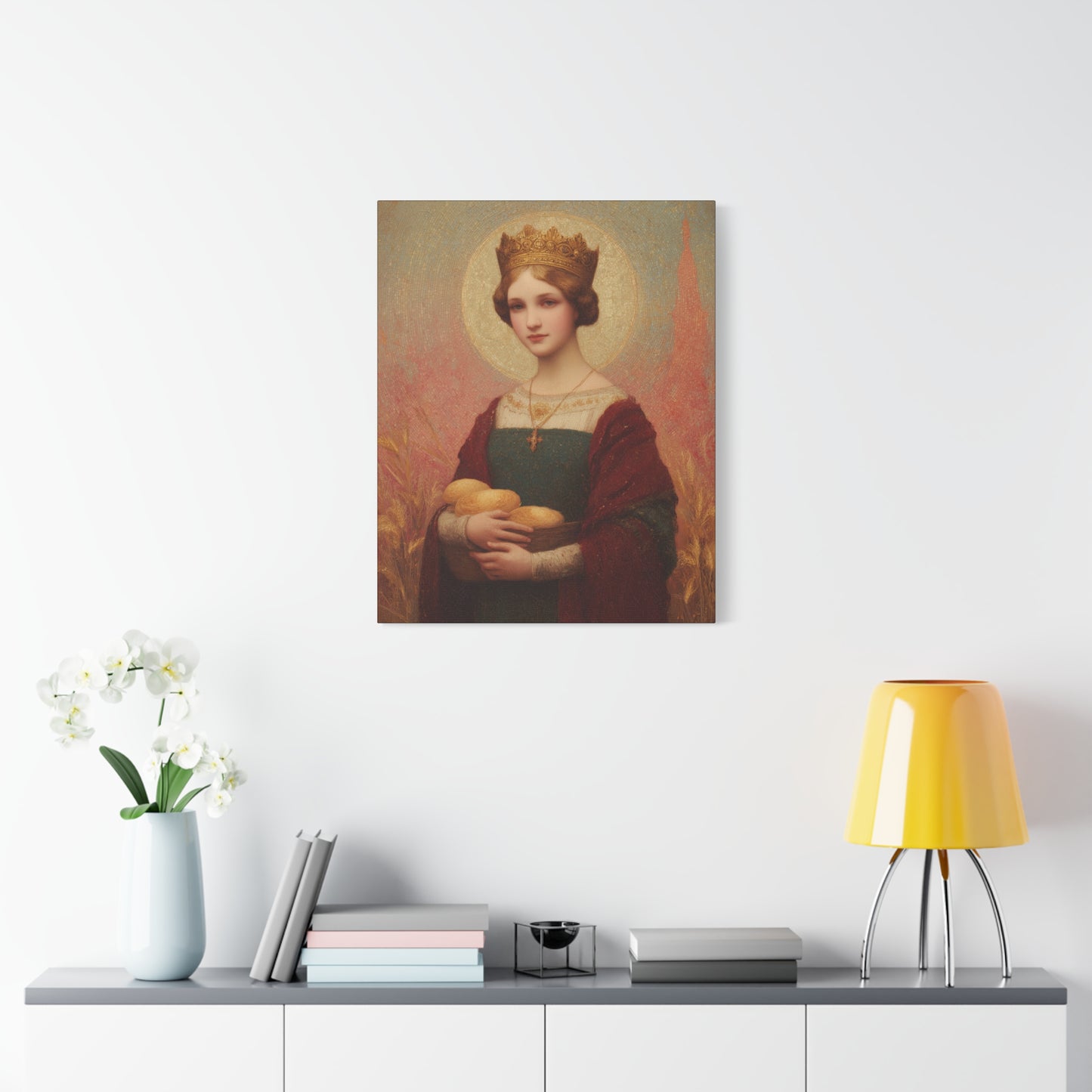 Saint Elizabeth of Hungary - Gallery Wrapped Canvas - Print - Religious Art for your Home - Catholic Patron Saint Art - Princess