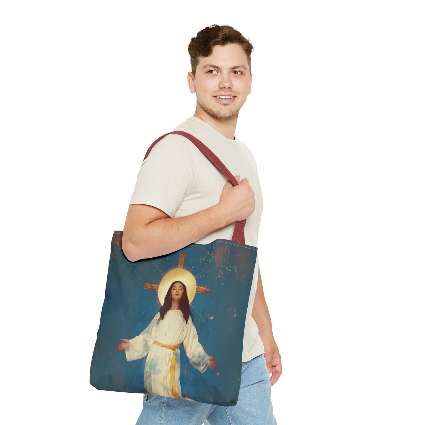 Our Lady of Akita - Mother Mary - Tote Bag - Large Medium Small Faith Art Bag - Re-usable Tote Purse - Double Sided