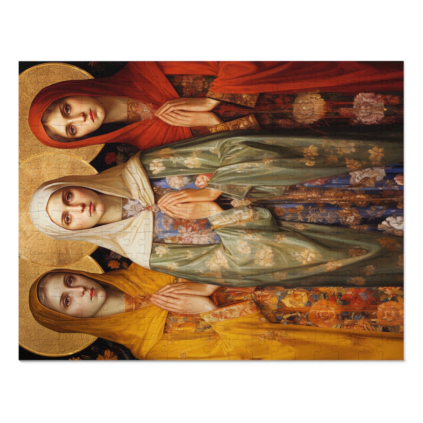 Saints Menodora, Metrodora, and Nymphodora - Puzzle and Keepsake Tin - Jigsaw Puzzle (30, 110, 252, 500,1000-Piece) - Religious Puzzle