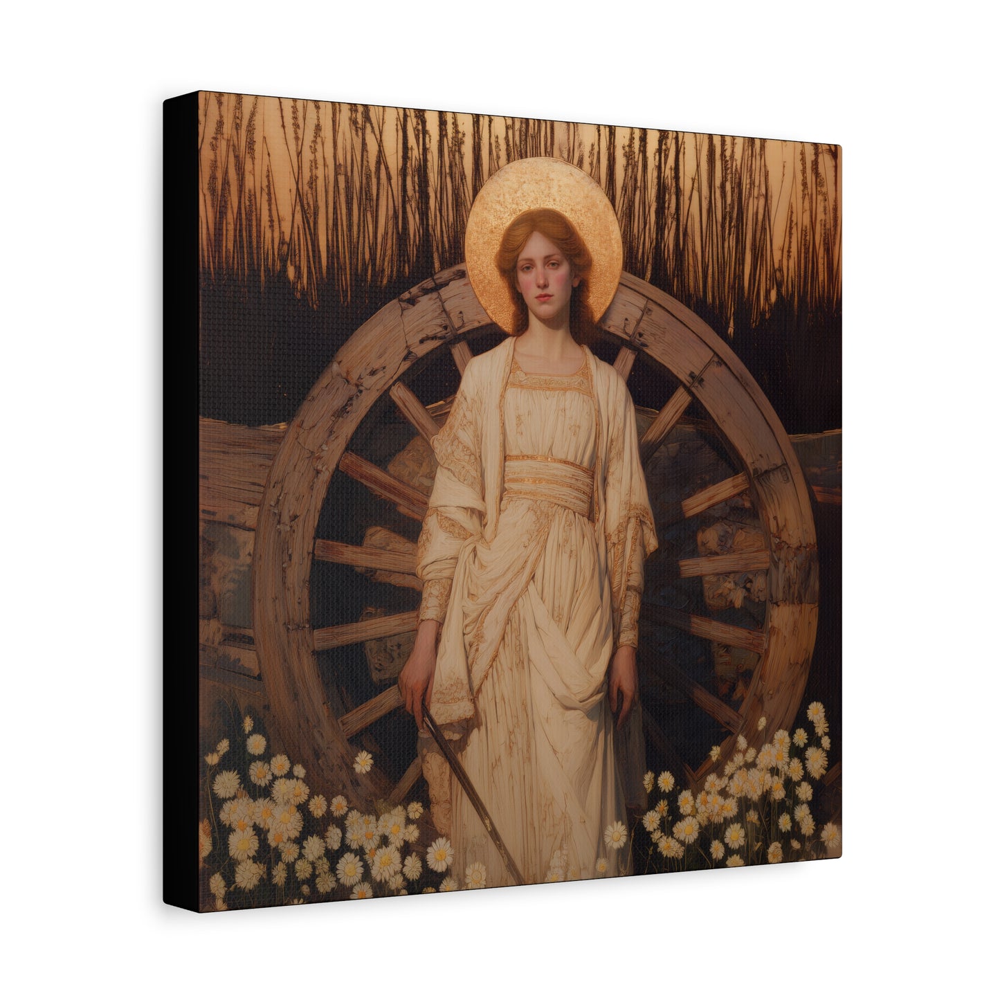 Saint Catherine of Alexandria -  Museum Wrapped Canvas - Sanctified Souls Print - Religious Art for your Home - Catholic Patron Saint Art