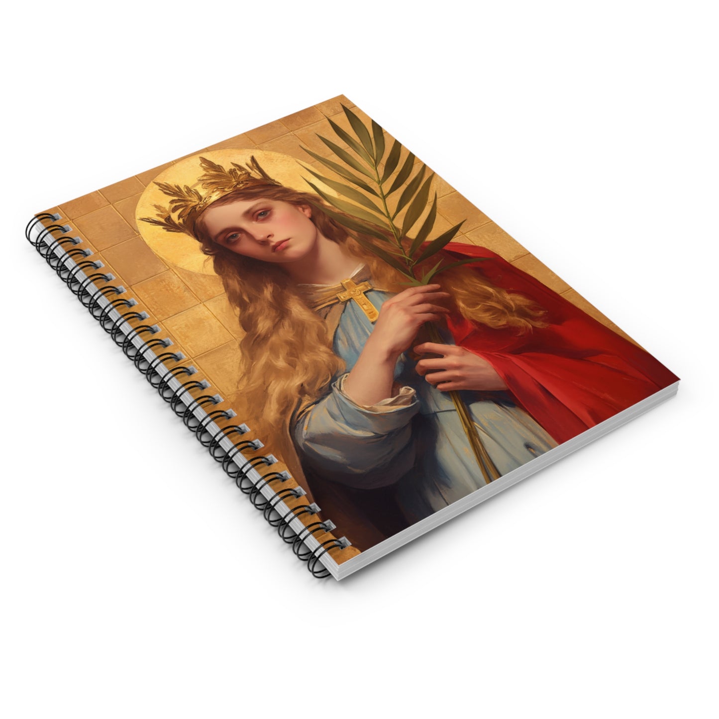 Saint Agrippina - Sanctified Souls Art - Religious Based Notebook - Spiral Notebook