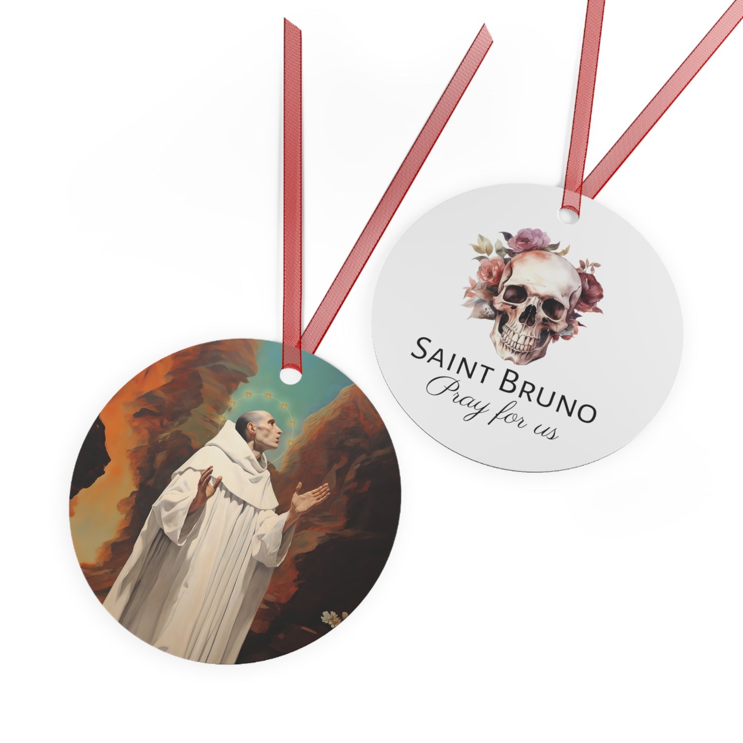 Saint Bruno - Religious Holiday Christmas Ornament and Keepsake - Double sided Keepsake Religious Ornament