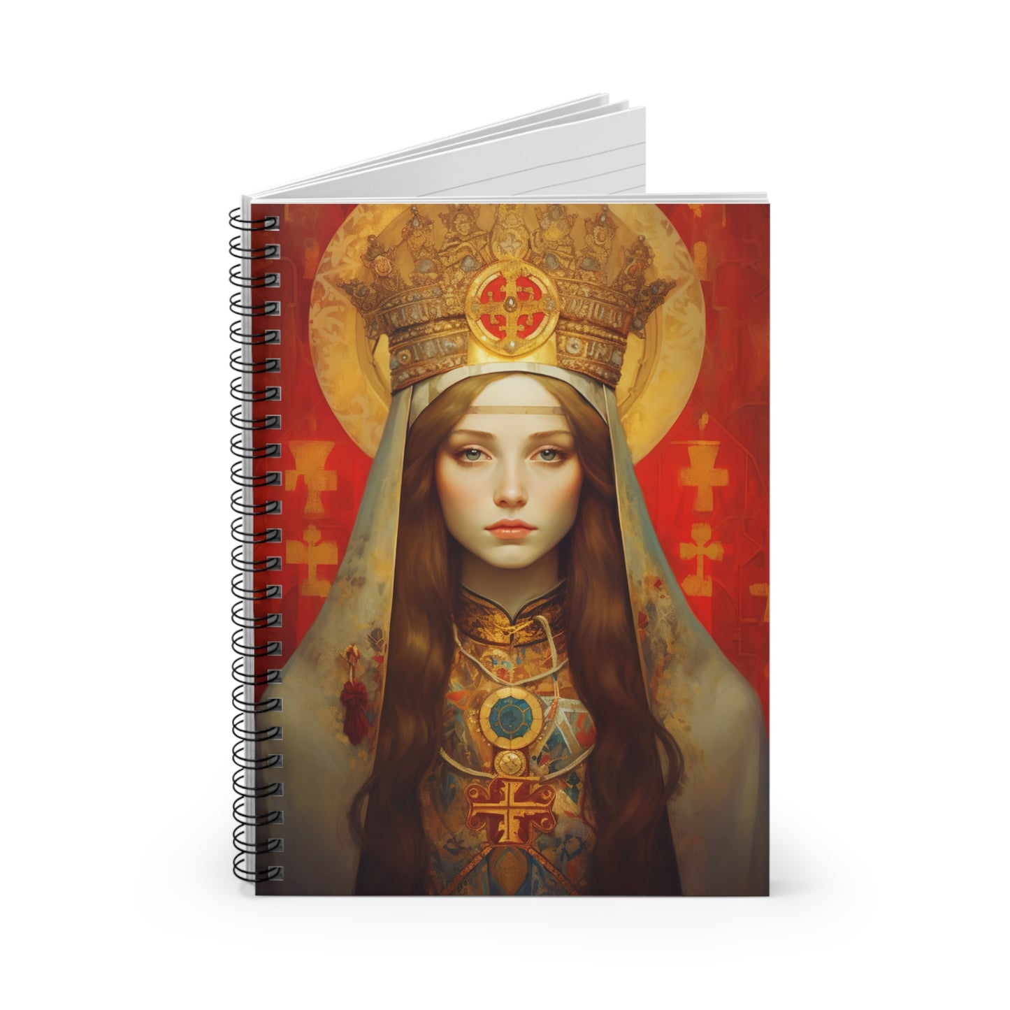 Saint Alexandra Journal - Sanctified Souls Art - Religious Based Notebook - Spiral Notebook - Ruled Line