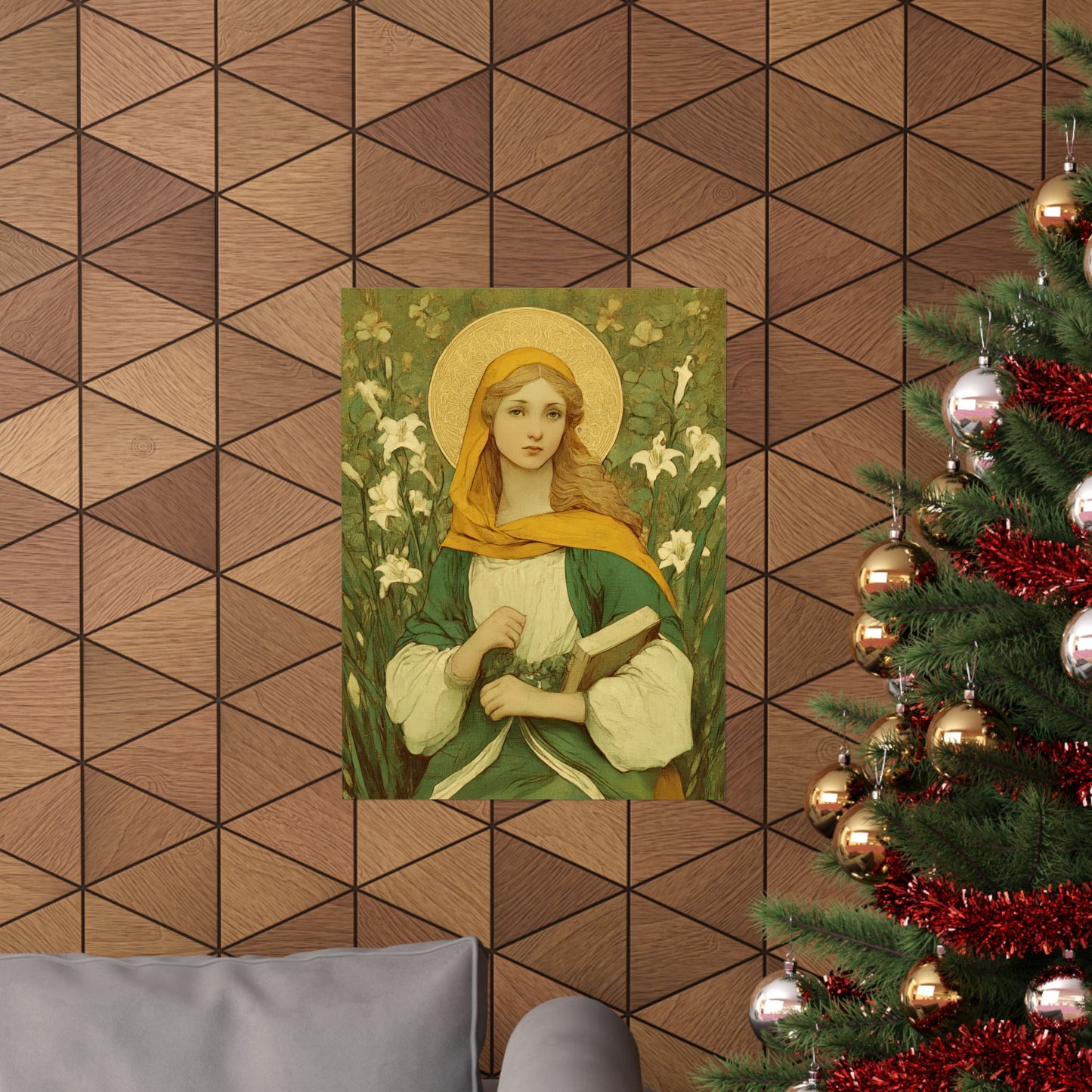 Saint Dymphna - Sanctified Souls Print - Multiple Sizes - Premium Matte Vertical Posters - Catholic