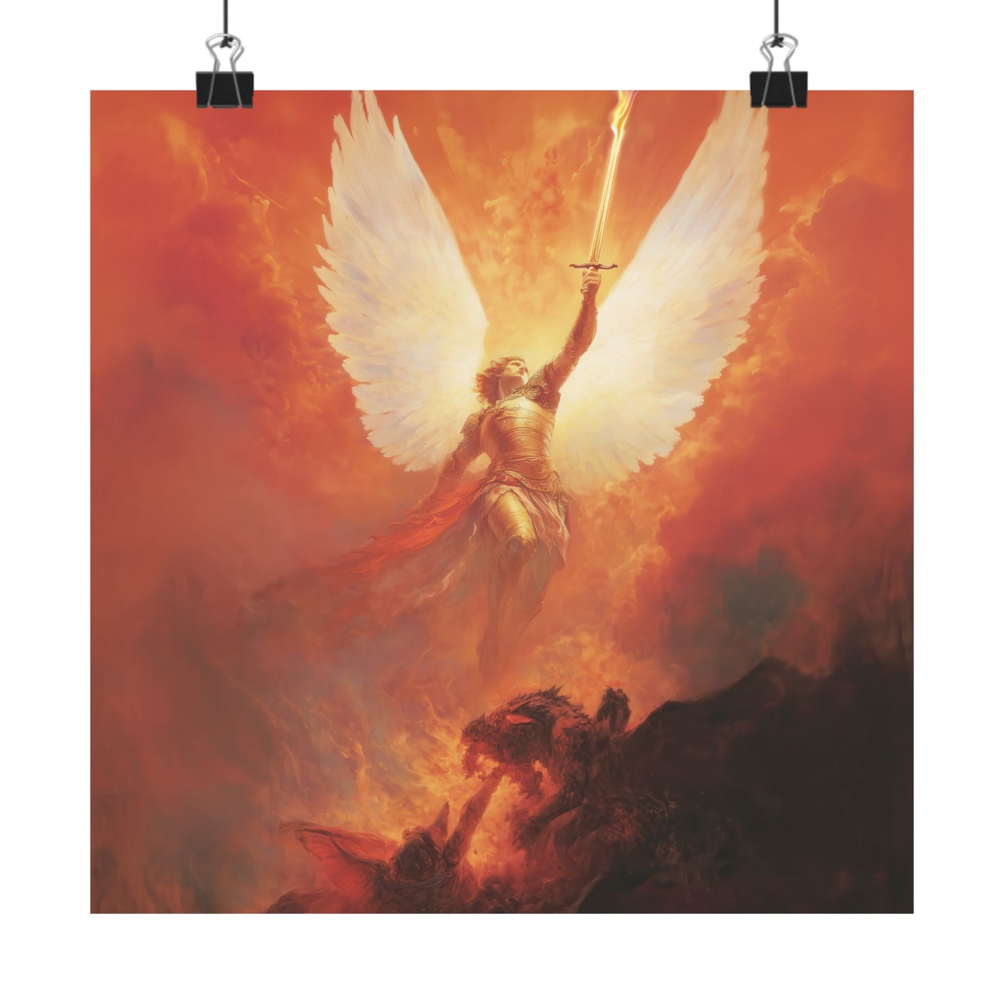 Saint Michael the Archangel - Sanctified Souls Print - Multiple Sizes - Premium Matte Vertical Posters - Angel Artwork