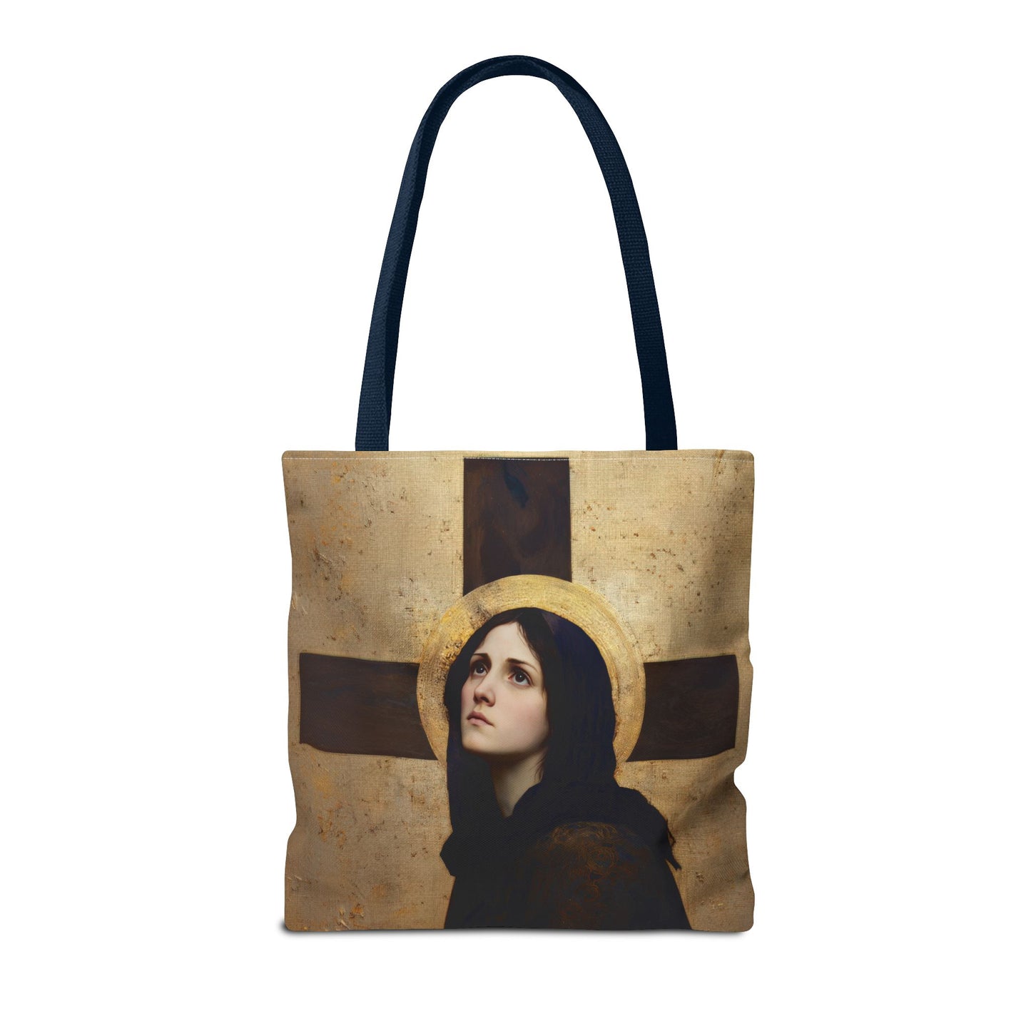 Our Lady of the Cross - Mother Mary  - Our Lady of the Crucifix - Marian Art - Tote Bag - Large Medium Small Faith Art Bag - Tote Purse