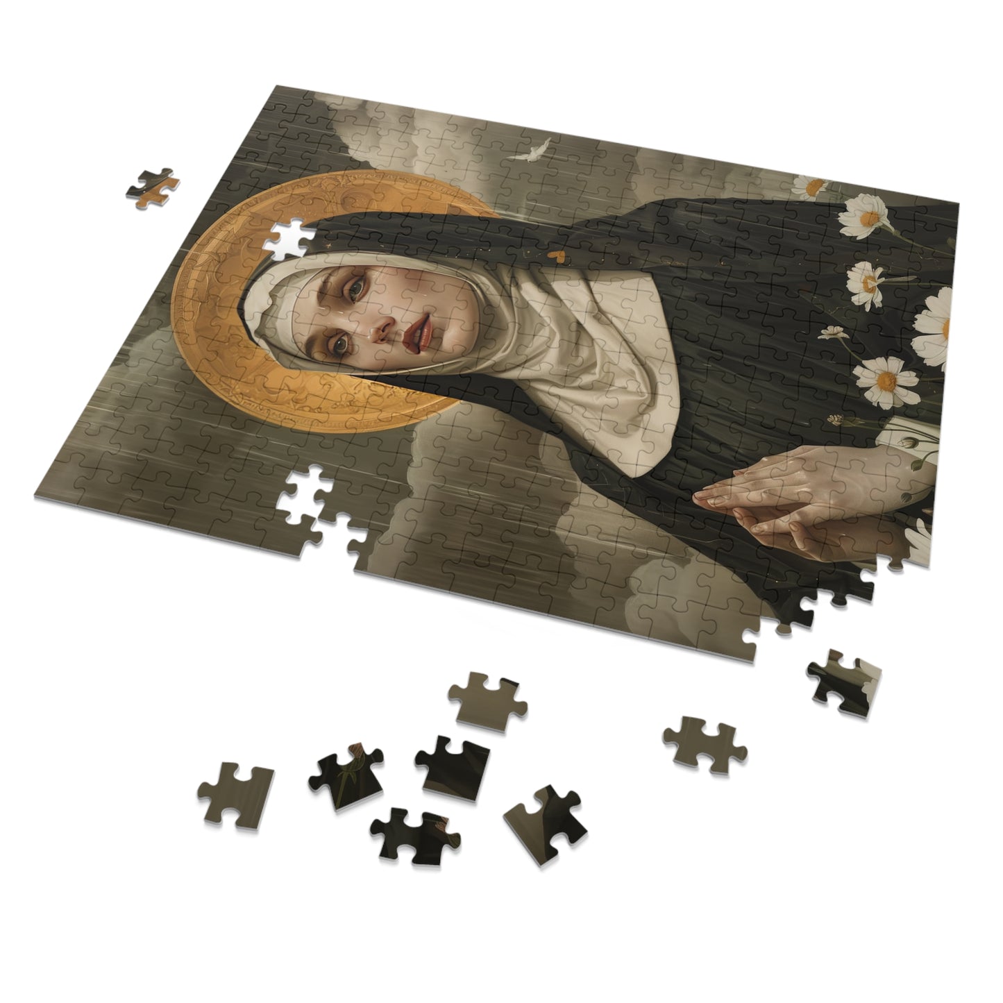 Saint Scholastica - Puzzle and Keepsake Tin - Religious Jigsaw Puzzle (30, 110, 252, 500,1000-Piece) - Religious Puzzle