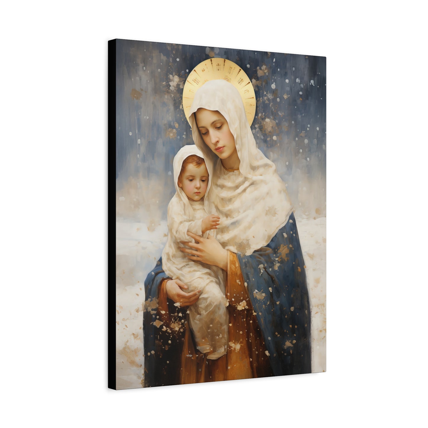 Winter's Grace : Our Lady of the Snows Canvas Print - Multiple Sizes - Catholic Home art - Gallery Wrapped Canvas - Sanctified Souls Print