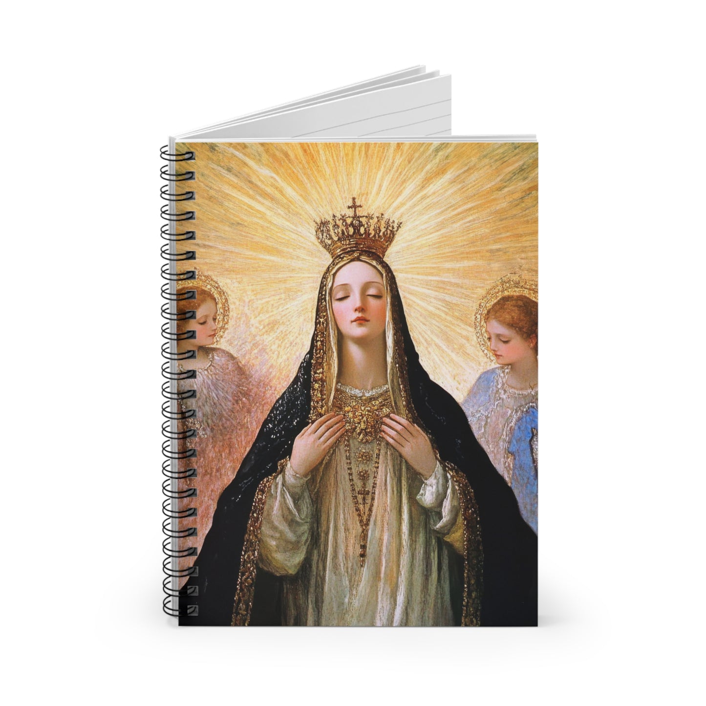 Divine Majesty: The Crowning of the Queen of Heaven - Sanctified Souls Art - Religious - Spiral Notebook - Ruled Line - Catholic Religious